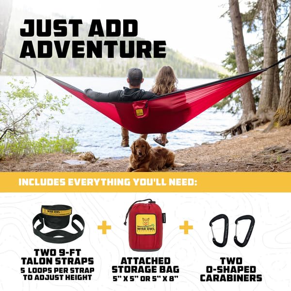 Durable Outdoor Hammock with Tree Straps (Single or Double)
