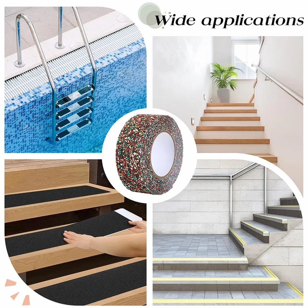 MAYJOYDIY 5m Ruban Antidérapant en Caoutchouc PET Rouge 50mm Ruban adhésif antidérapant Bande en caoutchouc friction Bande antidérapante pour escaliers Escaliers douche Bacs piscine Zones humides