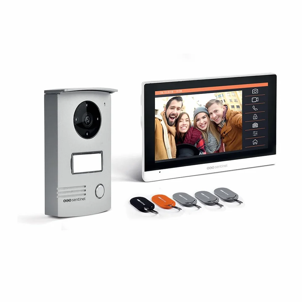 SCS Sentinel VisioDoor 7+ RFID Interphone Vidéo Filaire Écran Tactile 7" Platine de Rue Badges RFID