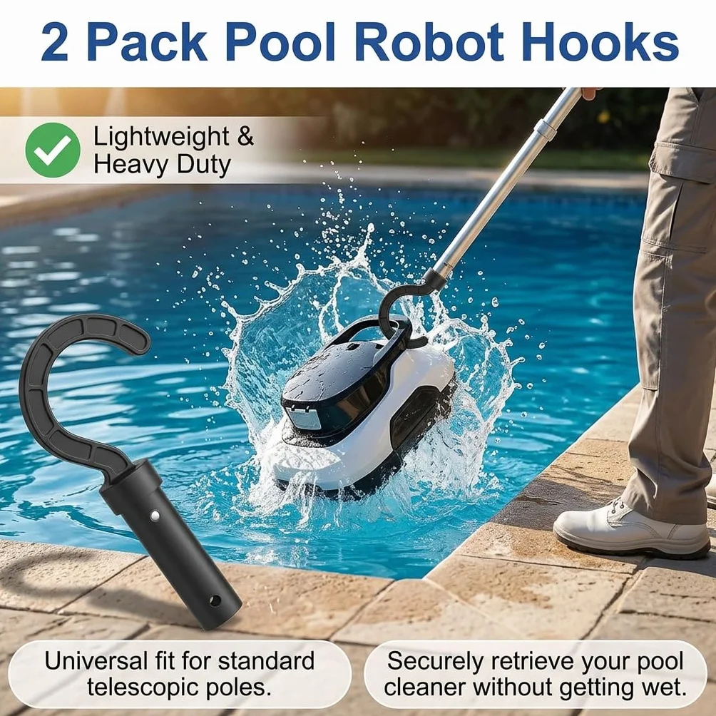 Universal Crochet Robot Piscine, Crochets pour Robots Nettoyeur de Piscines, Perches Télescopiques Accessoire