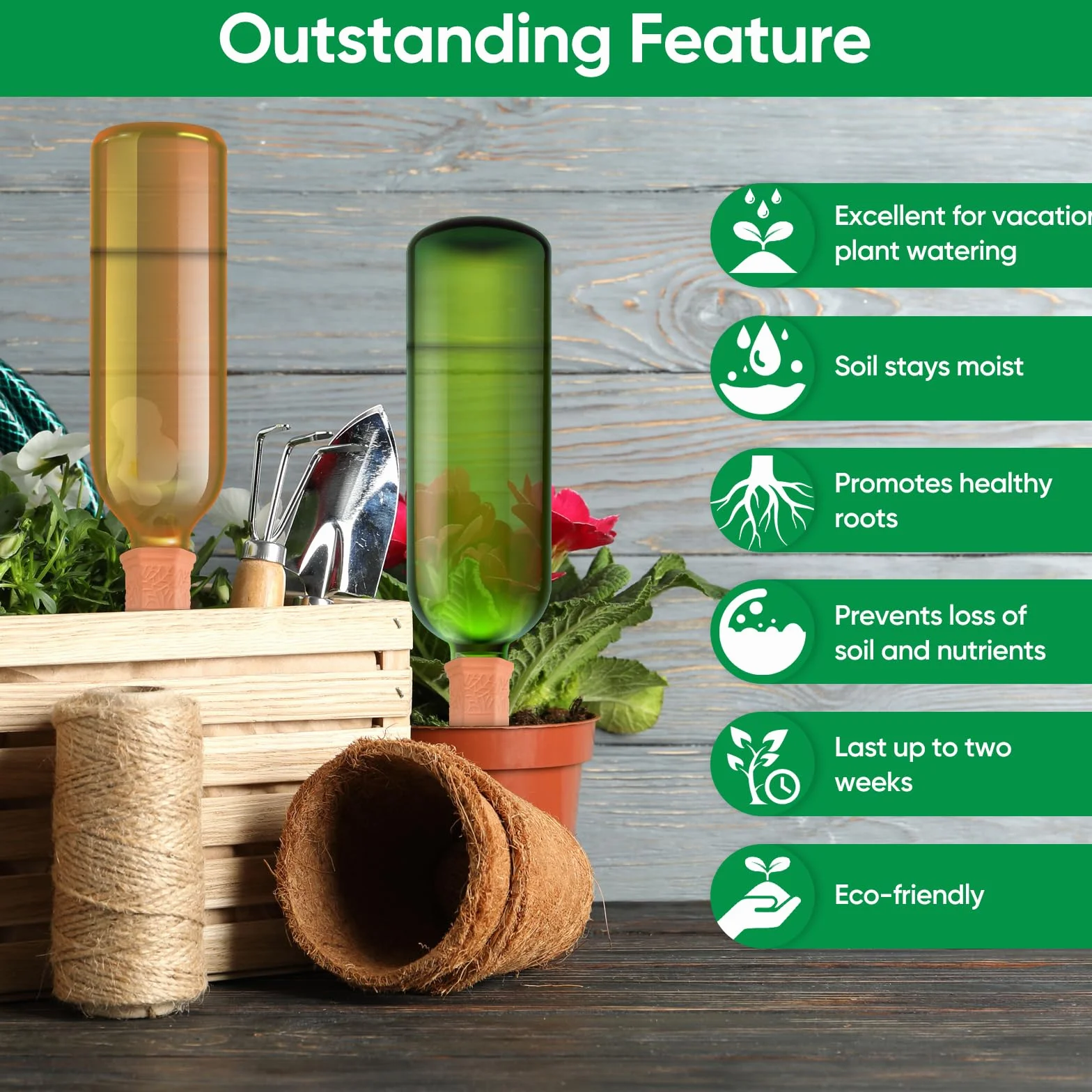Cône d’arrosage Argile Lot de 8 Arrosoir Terreau Plante Intérieur Systèmes Irrigation Automatique