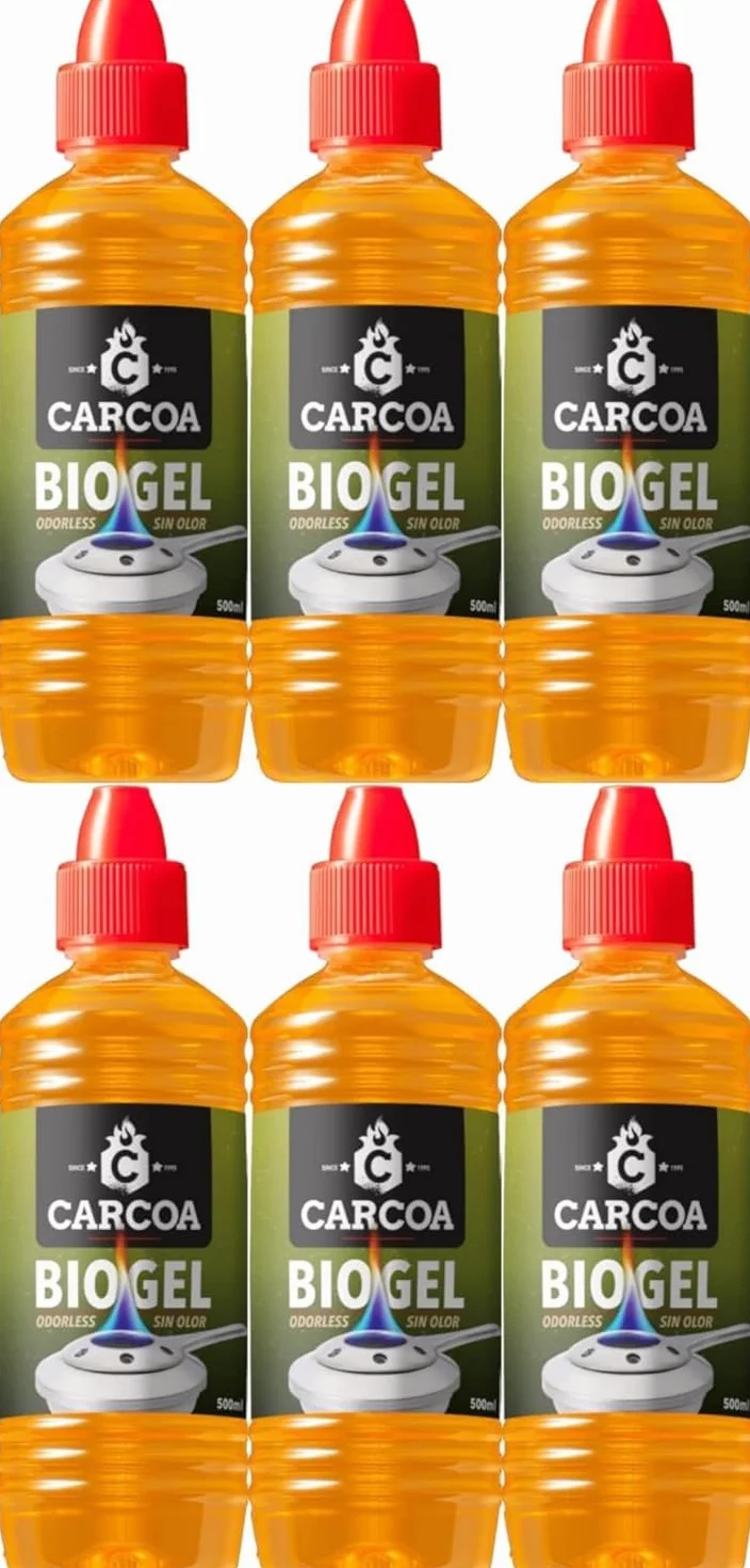 Allume-feu Gel bioalcoolique Carcoa - Spécial Fondue, Grills de Table, Wok, Cheminées sans Odeur (1, Medio)