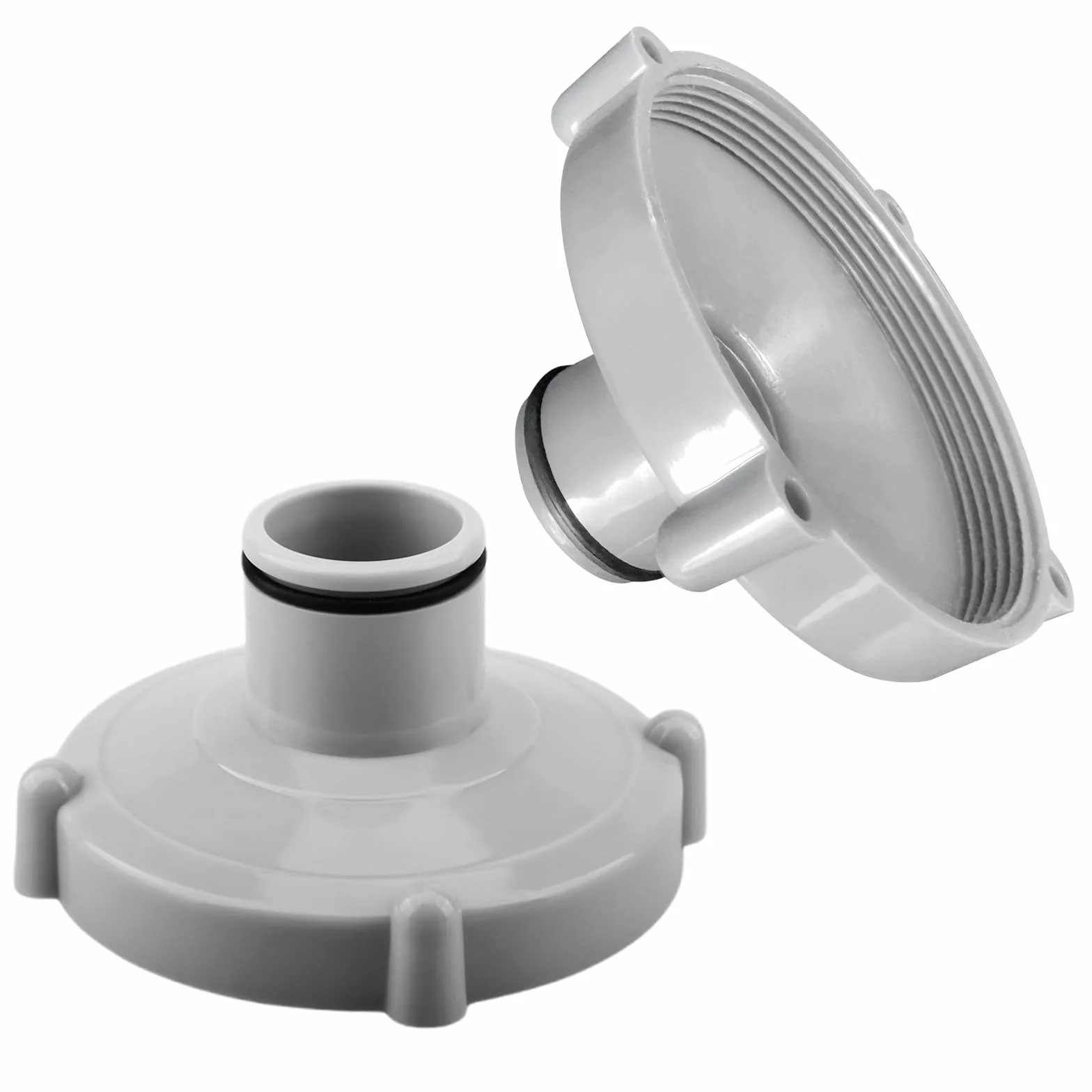 Lot de 2 adaptateurs pour tuyau d'aspiration piscine Quick-up gris
