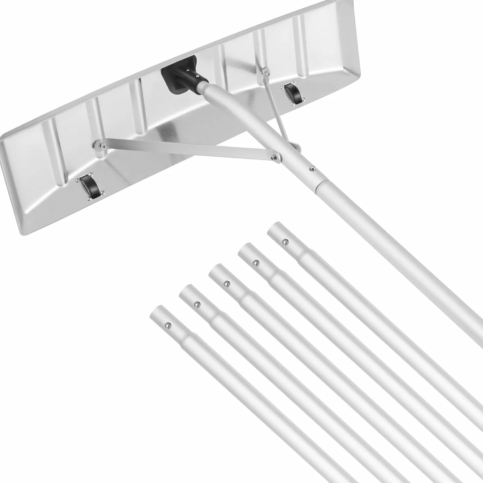 VEVOR Râteau à Neige de Toit 63,5 cm Aluminium Portée 644,5 cm Roues de Protection Poignée Antidérapante Réglable
