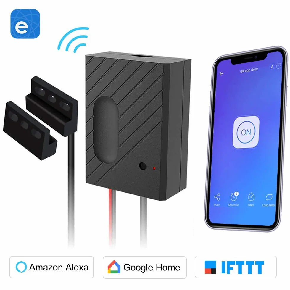 Télécommande vocale sans Fil avec ouvre-Porte de Garage WiFi Smart Home avec Application eWelink, Compatible avec Alexa, Google Home, Nest et IFTTT
