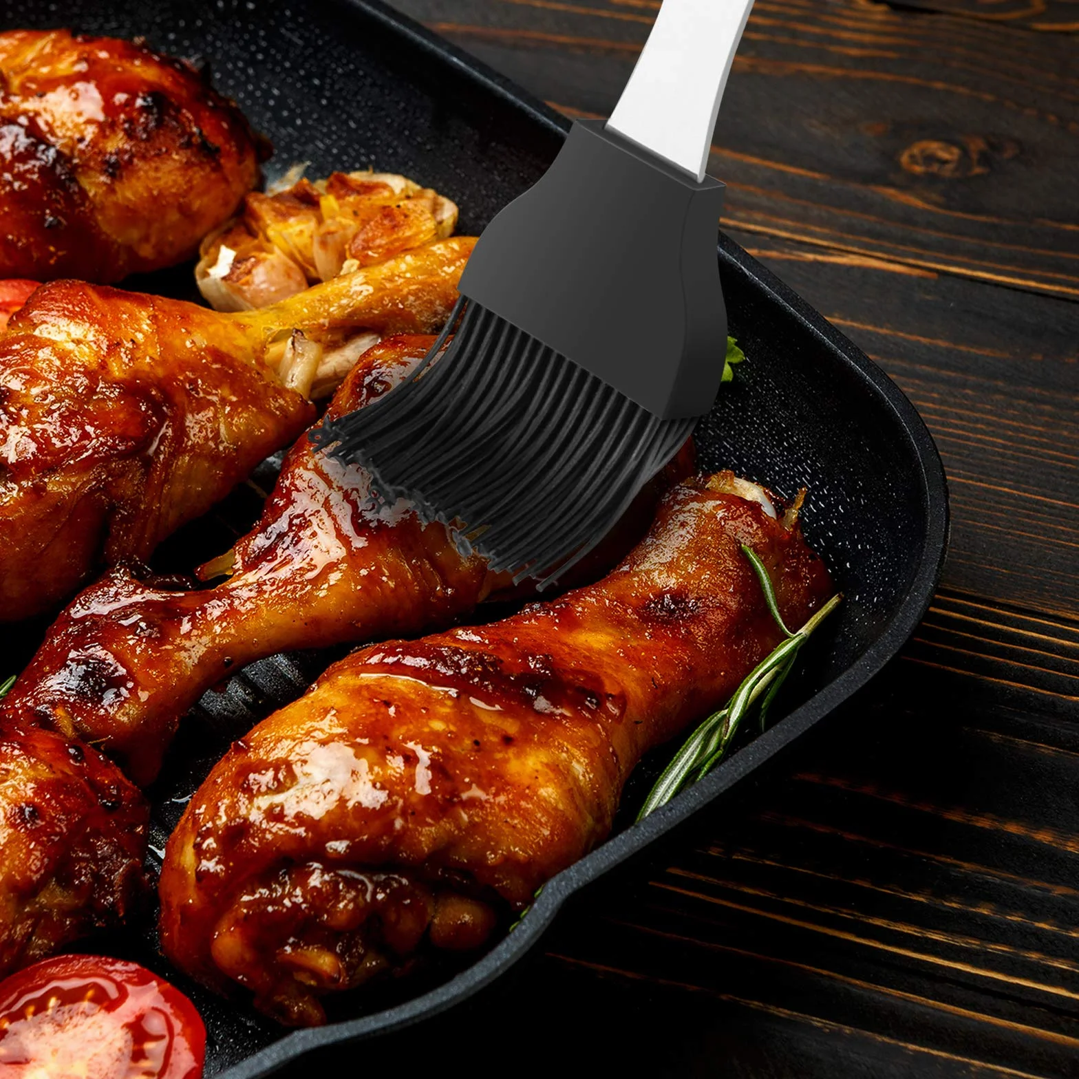Kit Barbecue en Acier Inoxydable 5 Pièces Ustensiles pour Grillades