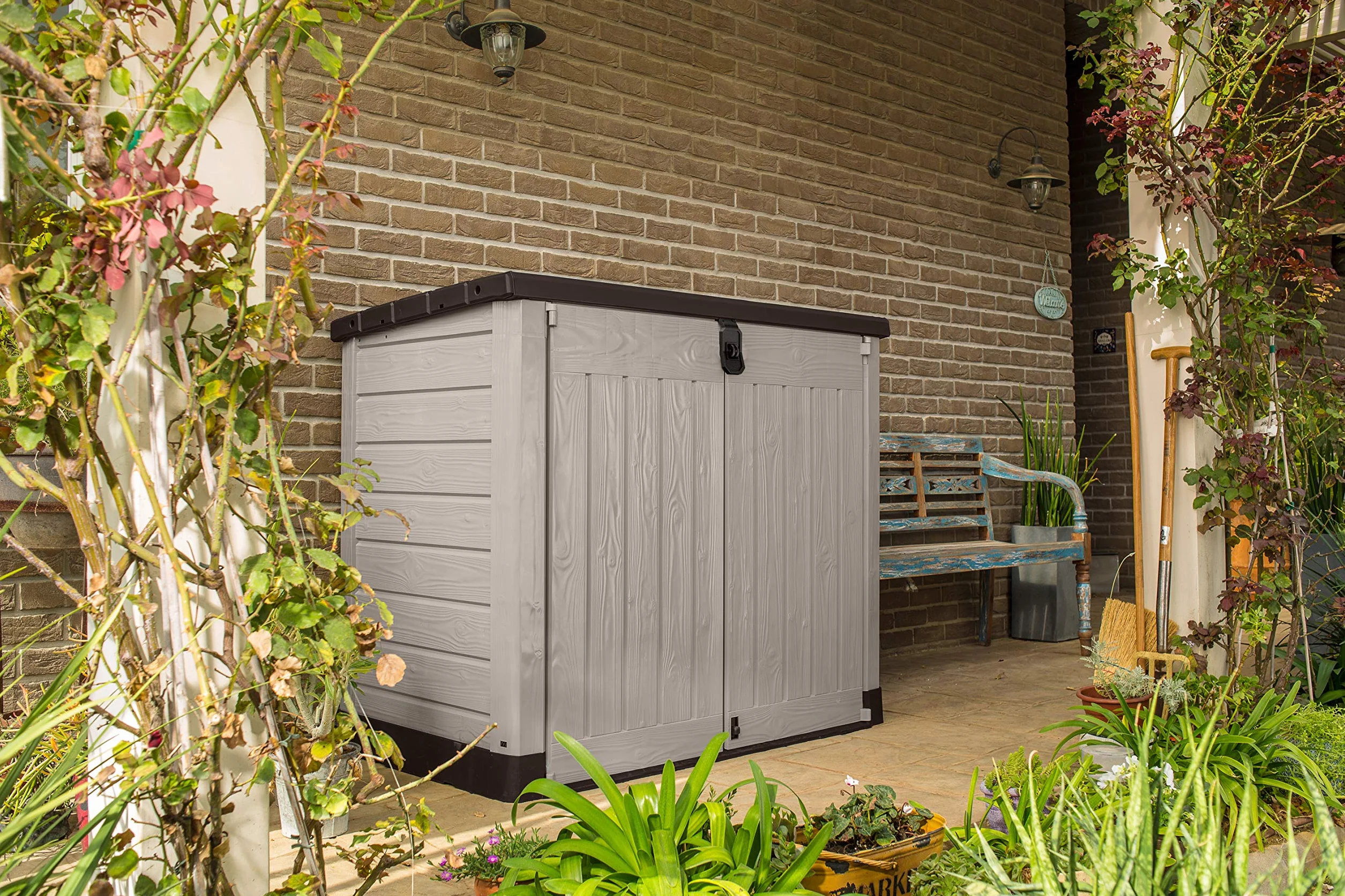 KETER Abri Horizontal Range Poubelle SIO Pro 1200 litres Beige