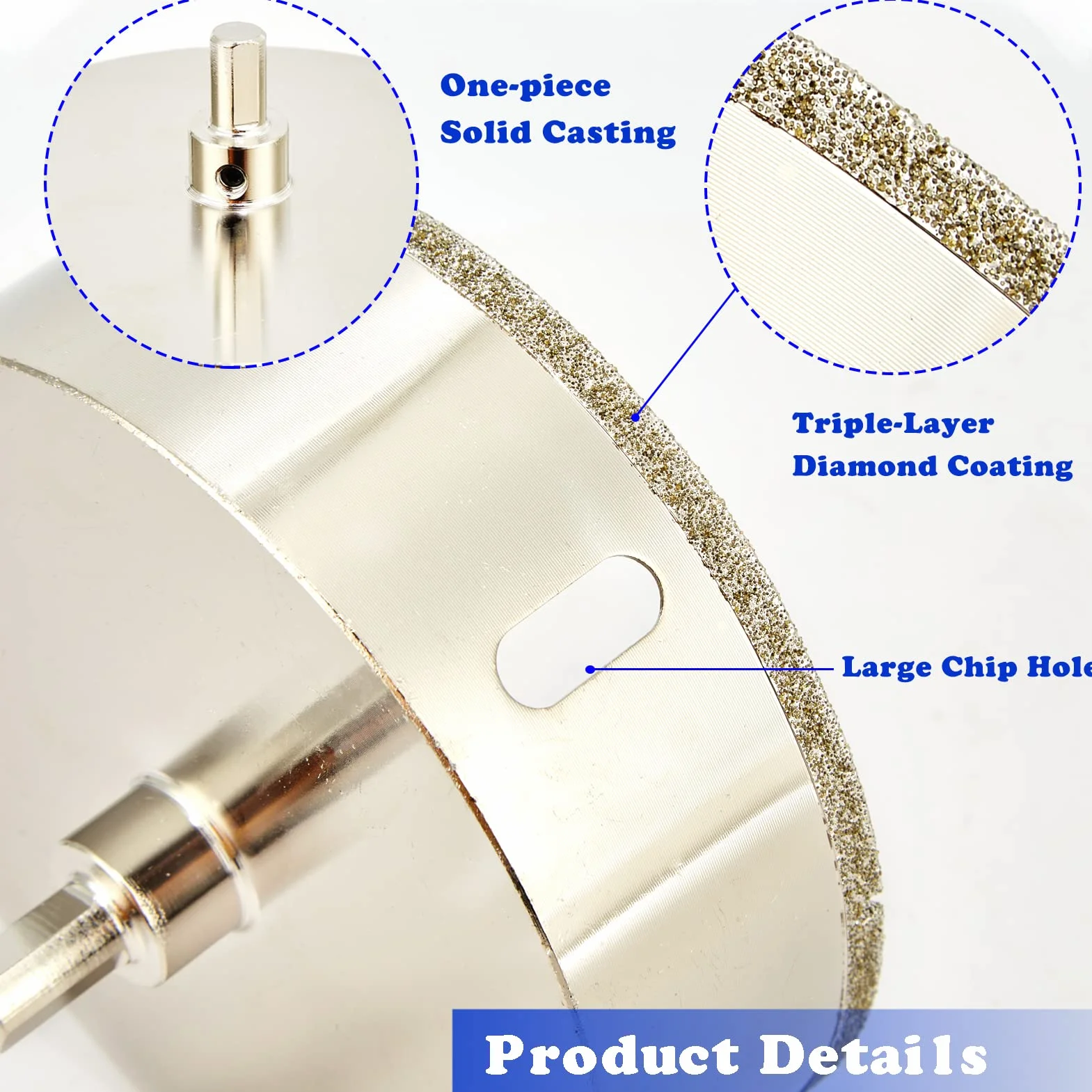 Scie cloche diamant de 16mm avec foret pilote, pointe pour carrelage de 16mm avec foret de guidage au centre pour verre, porcelaine, carrelage, céramique, marbre et granit