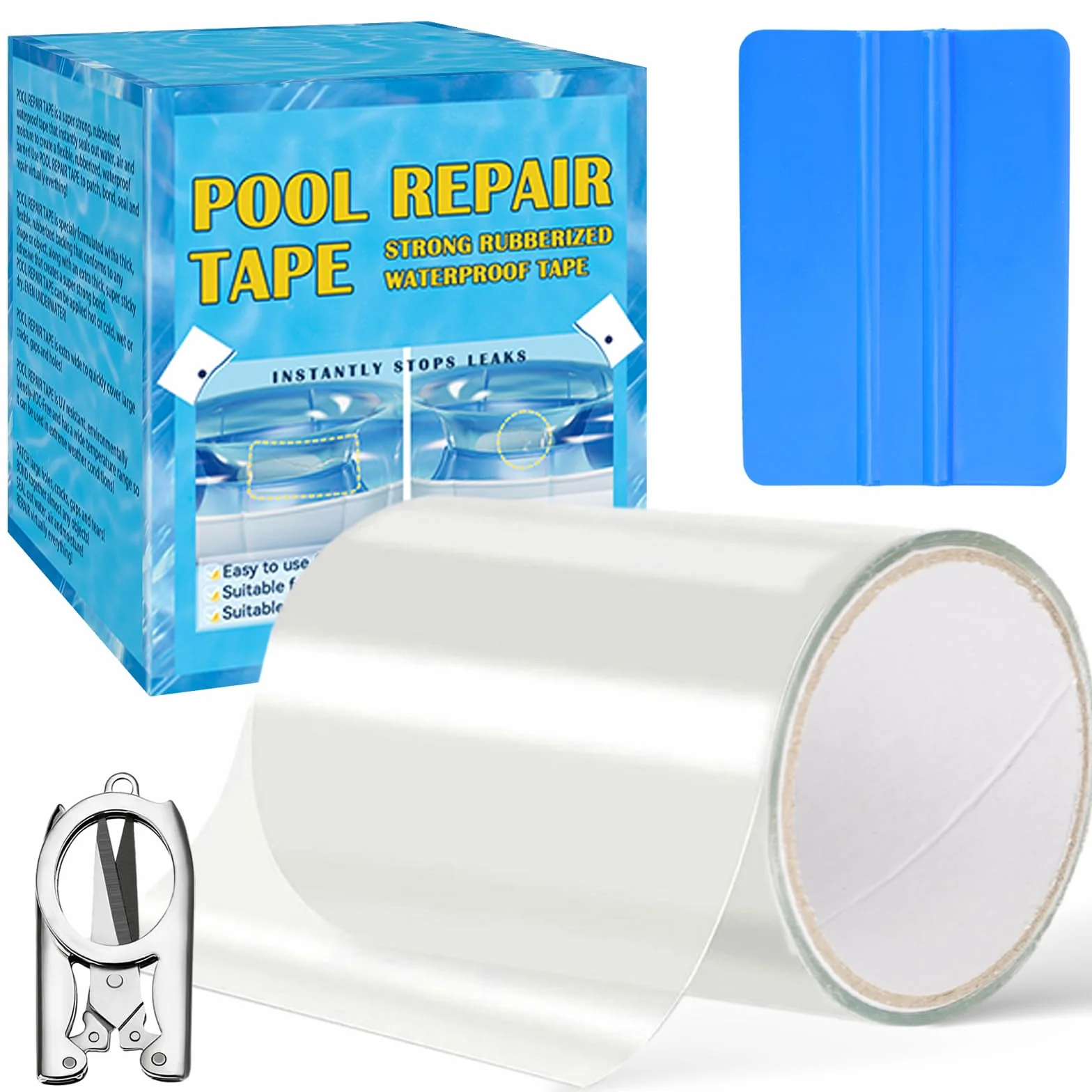 Kit Réparation Liner Piscine Transparent Ruban Adhésif Sous-marine 10cm*152cm