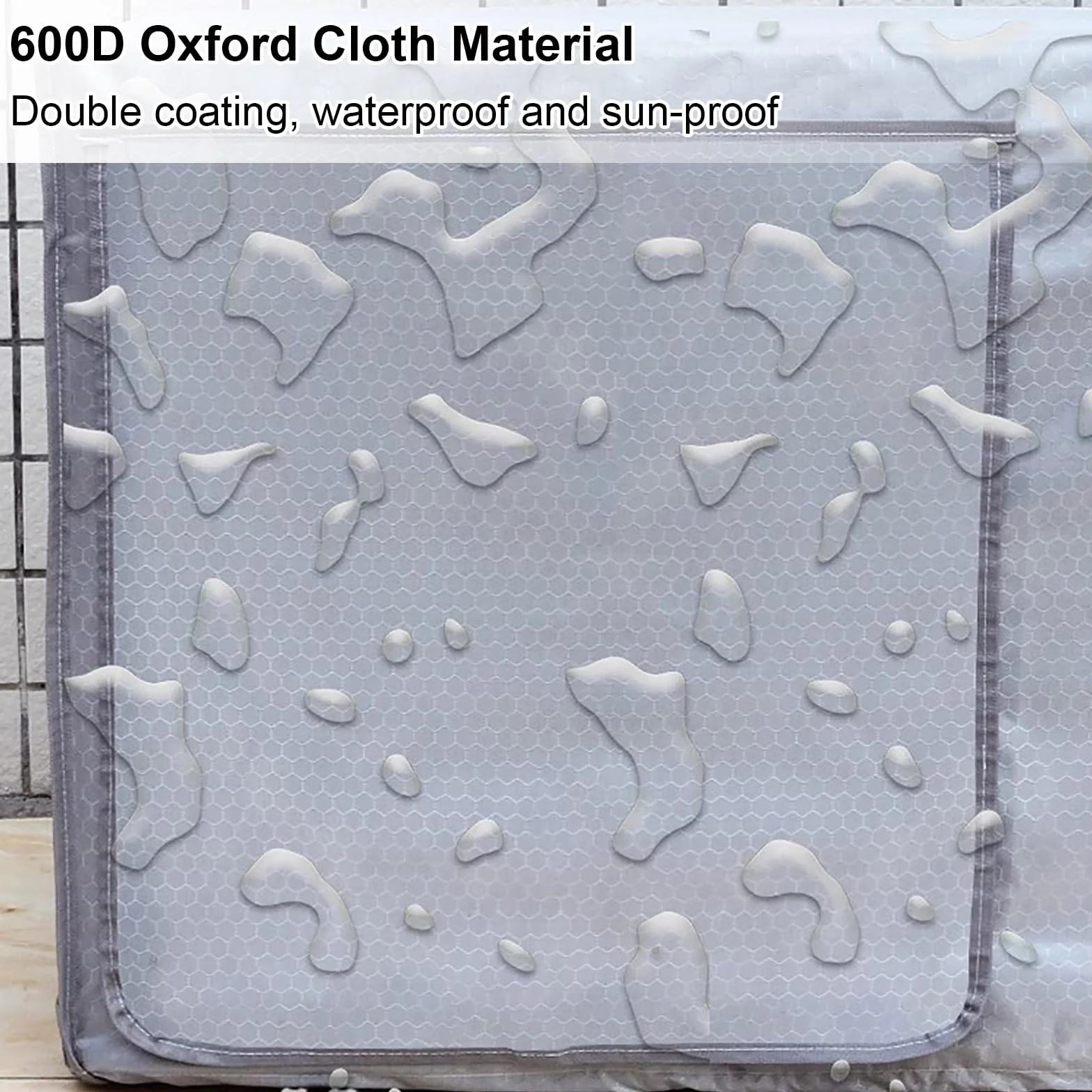 Housse de Climatiseur Exterieur Tissu Oxford 600D Imperméable Protection Universelle 100x43x80cm Argent