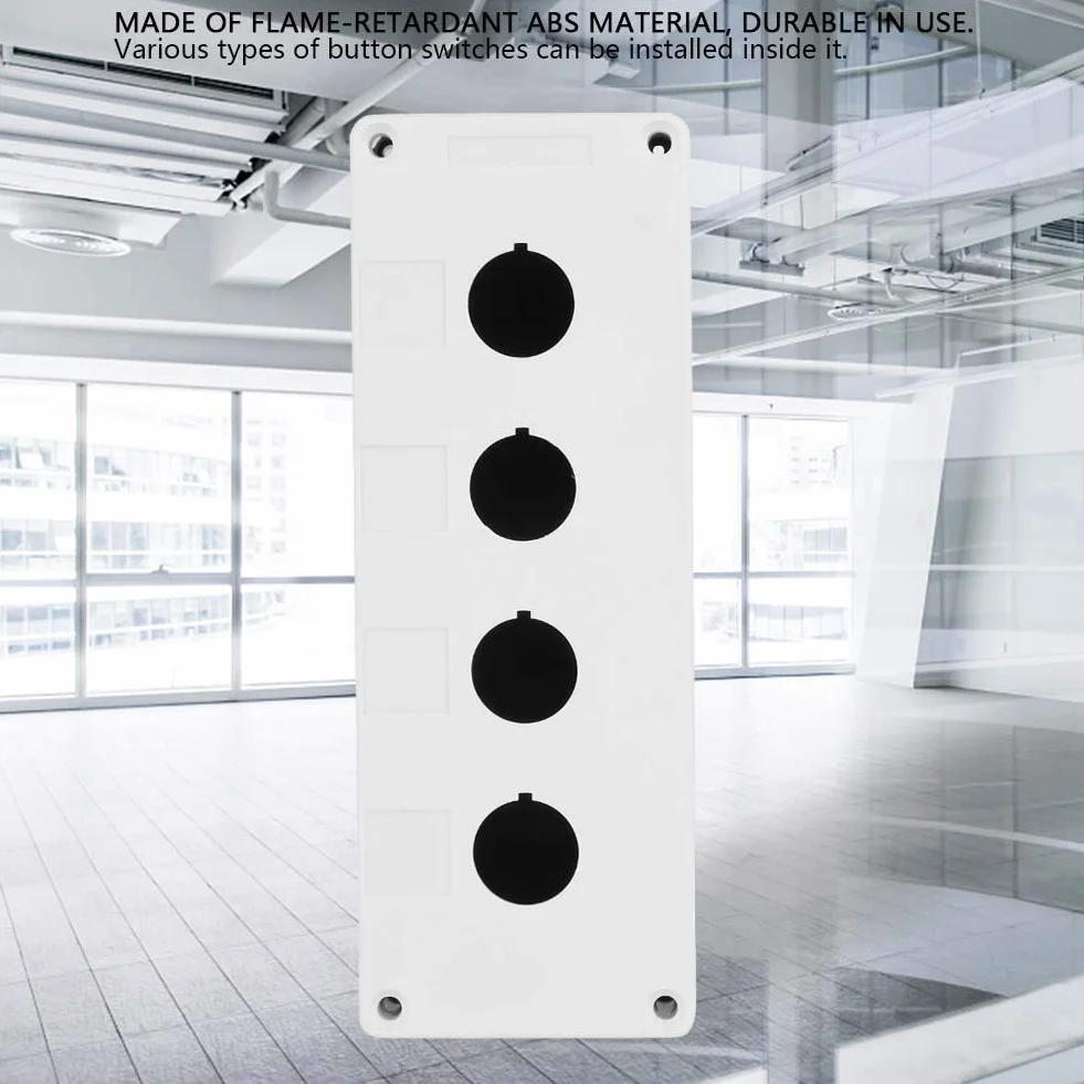 Boîte de Commutateur 22mm Cas Protecteur de Boîte de Bouton Poussoir de Quatre Trous Imperméable YWBL-WH (blanc)