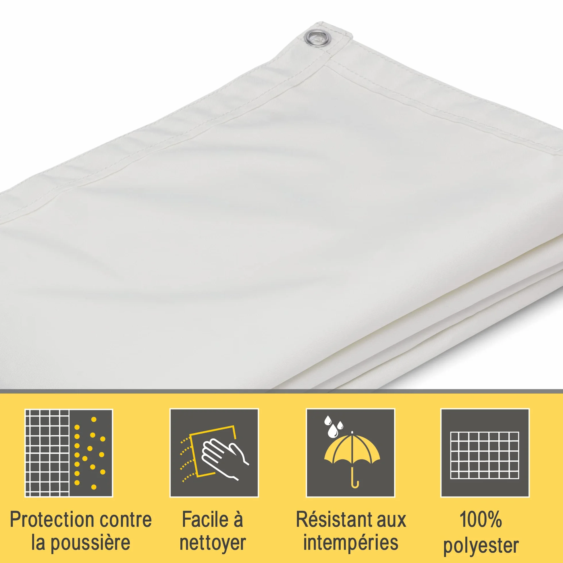 Sol Royal Brise Vue Balcon Extérieur PES SolVision PB2 90x300 cm Blanc Protection UV 160 g/m²