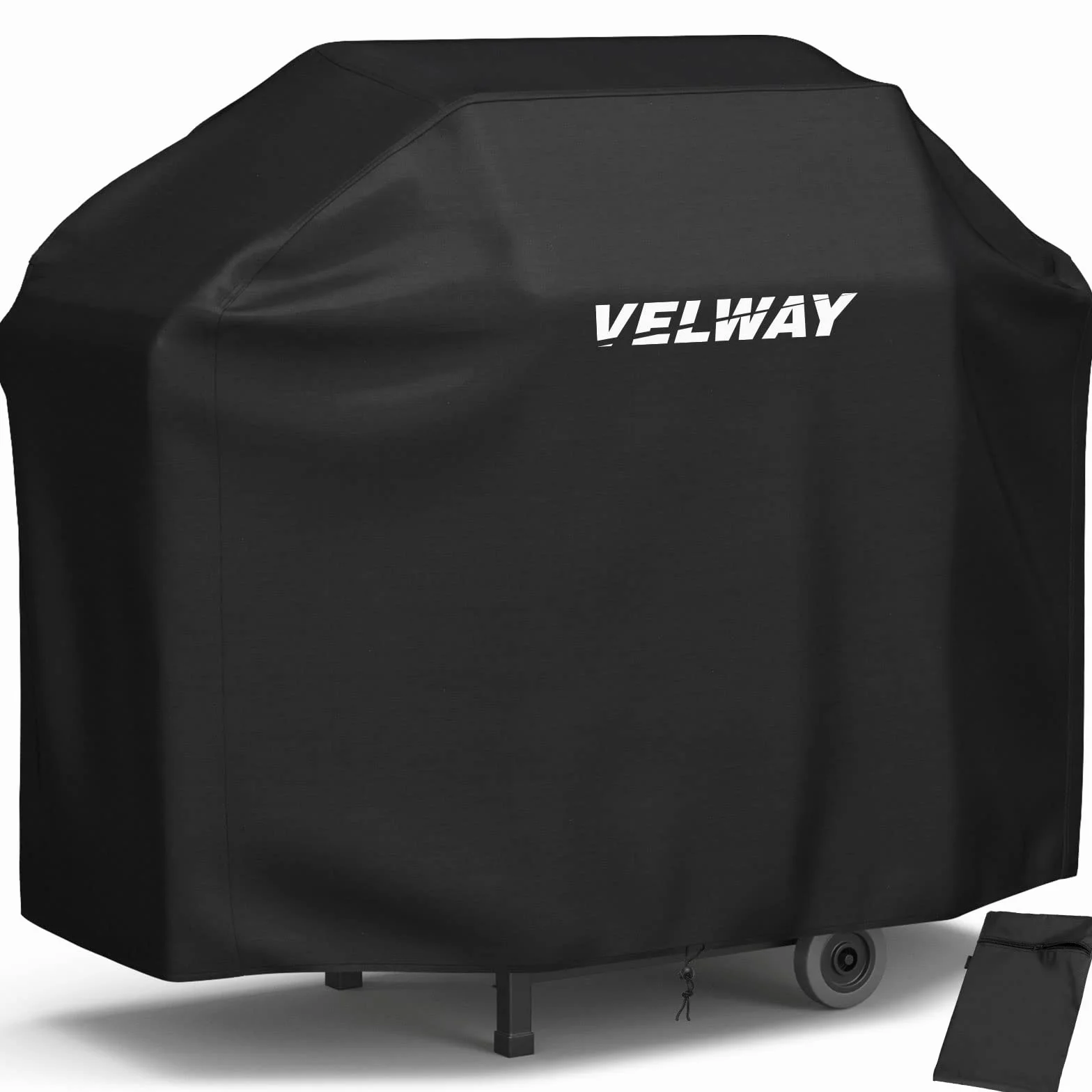 Velway Housse Barbecue 210D Oxford Protection BBQ Gaz 147x61x117cm Noir