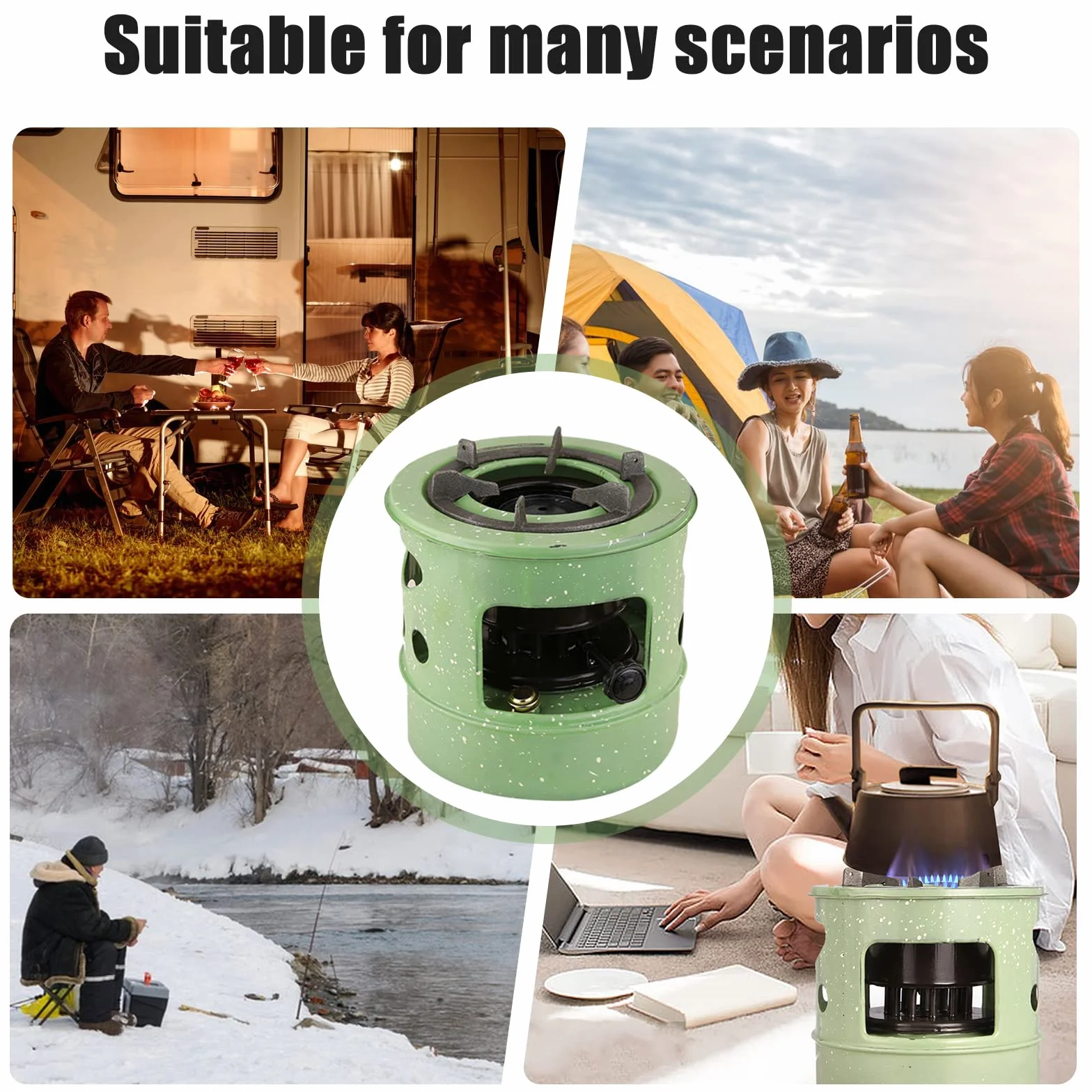 Mini poêle à pétrole 3 L 12 mèches chauffage portable pour intérieur garage terrasse