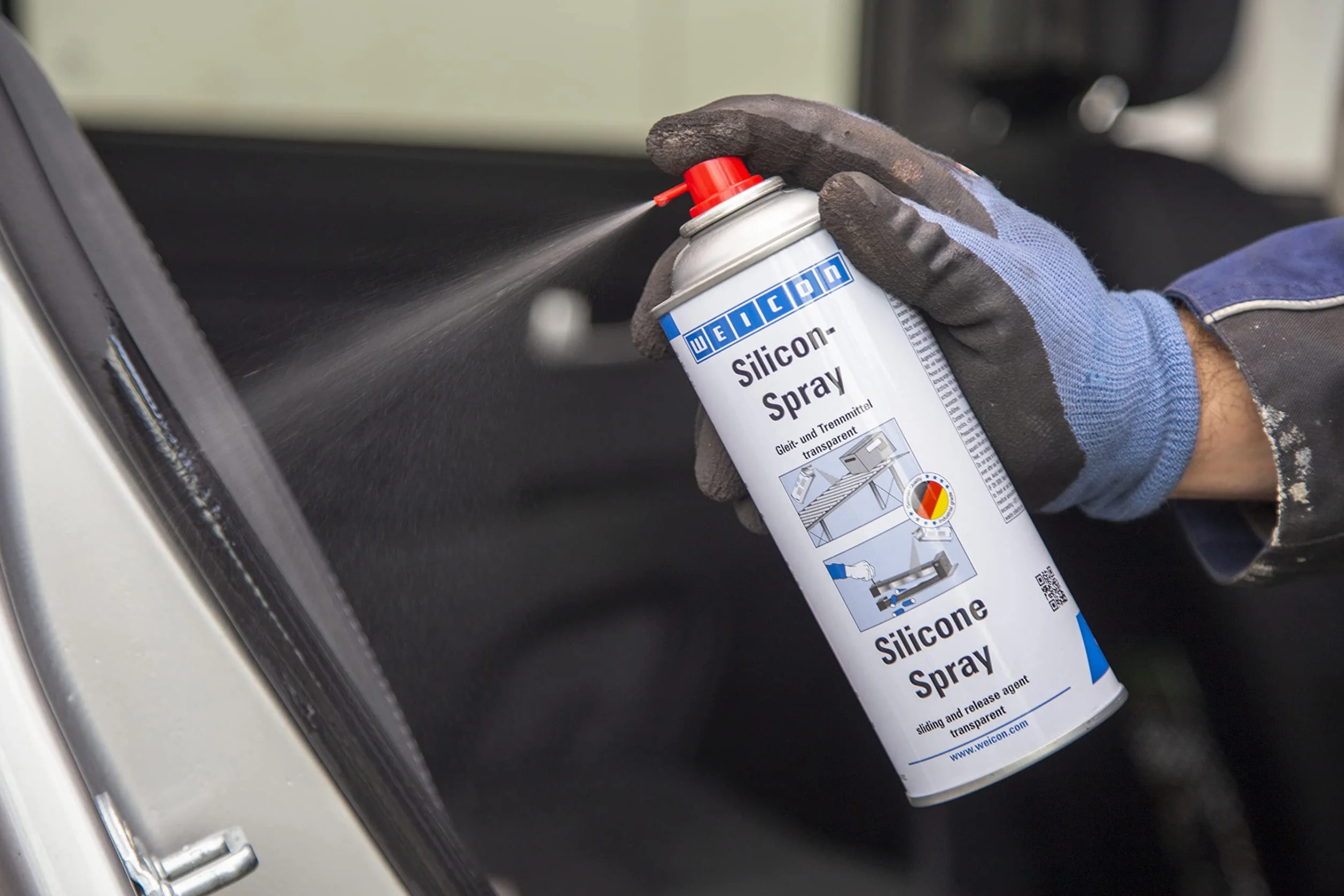 WEICON Spray Silicone 400ml / Agent de lubrification et séparation / Protection et entretien des plastiques, caoutchouc et métaux