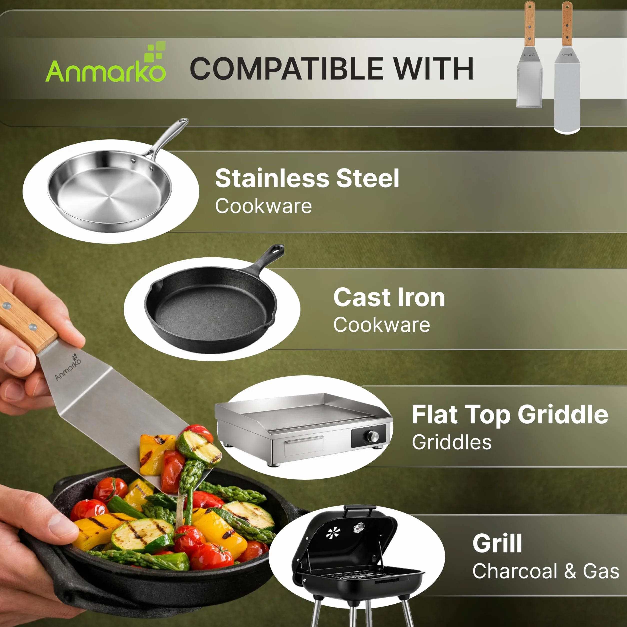 Spatule en métal acier inoxydable pour plaque de cuisson Teppanyaki, gril et barbecue