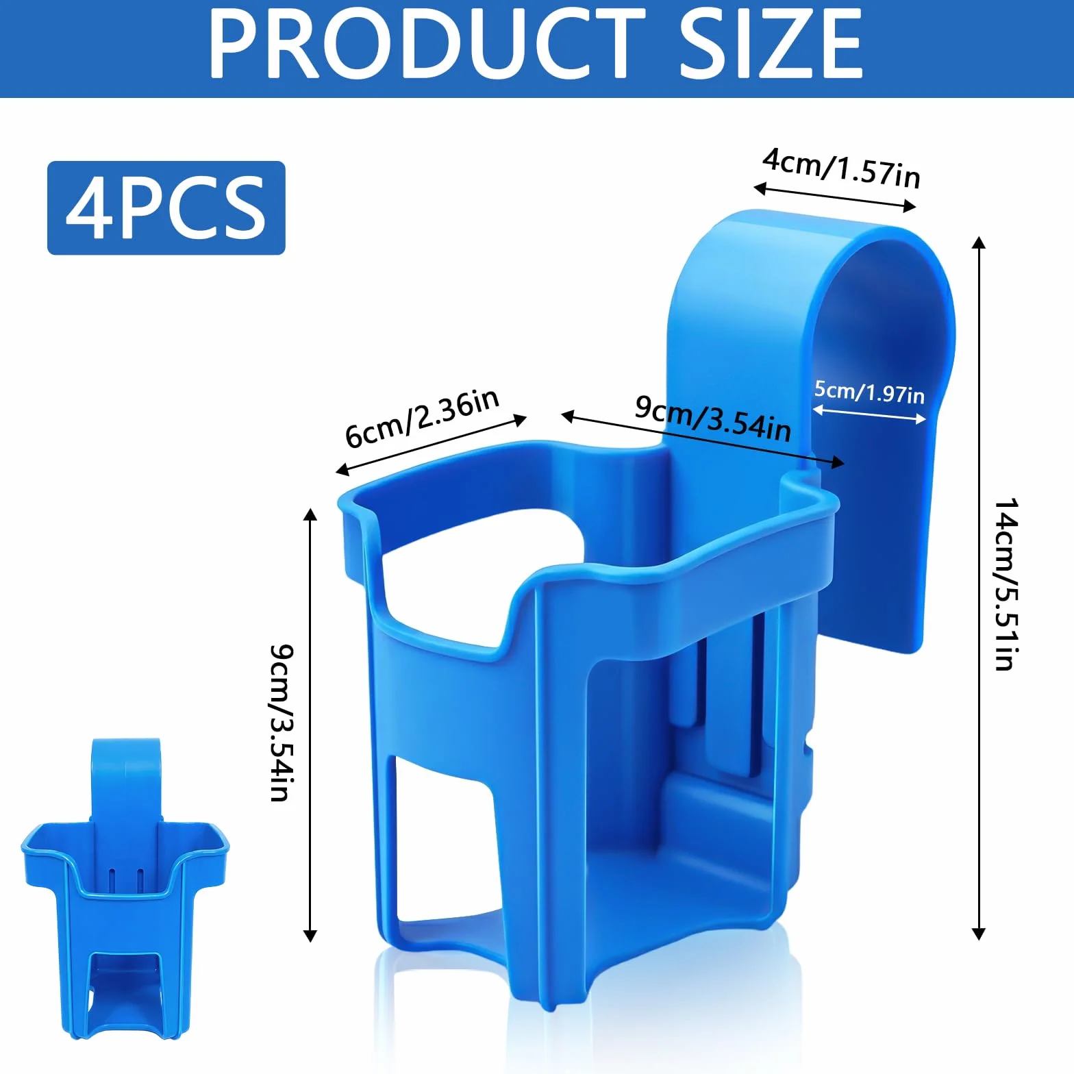 Lot de 4 Porte Gobelets pour Piscine, Support Plastique au Bord du Bassin, Panier Détachable pour Boissons et Bière, Accessoires Multifonctionnels Piscines Hors Sol