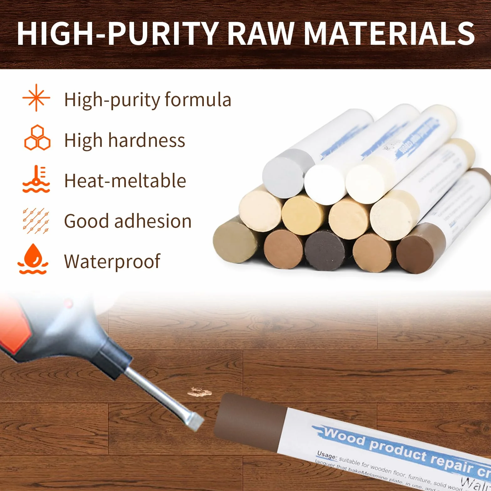 Kit Réparation Parquet 12 Couleurs, Mastic Bois, Pate a Bois Rebouchage, Kit Reparation Carrelage pour Stratifié, Bois, PVC, Carrelage, Meubles