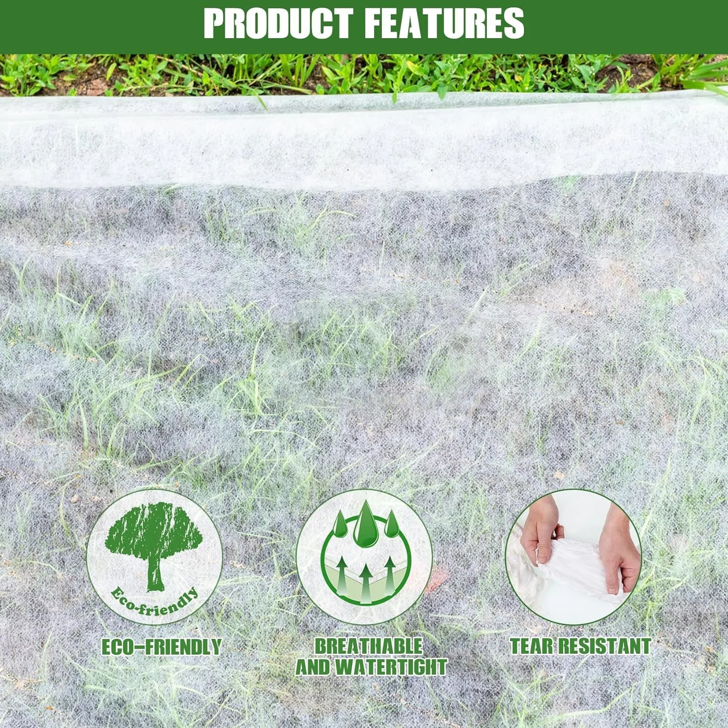 KAHEIGN Polaire De Protection Contre Le Gel Des Plantes 30gsm Tissu Antigel Végétal Jardin 2x10M