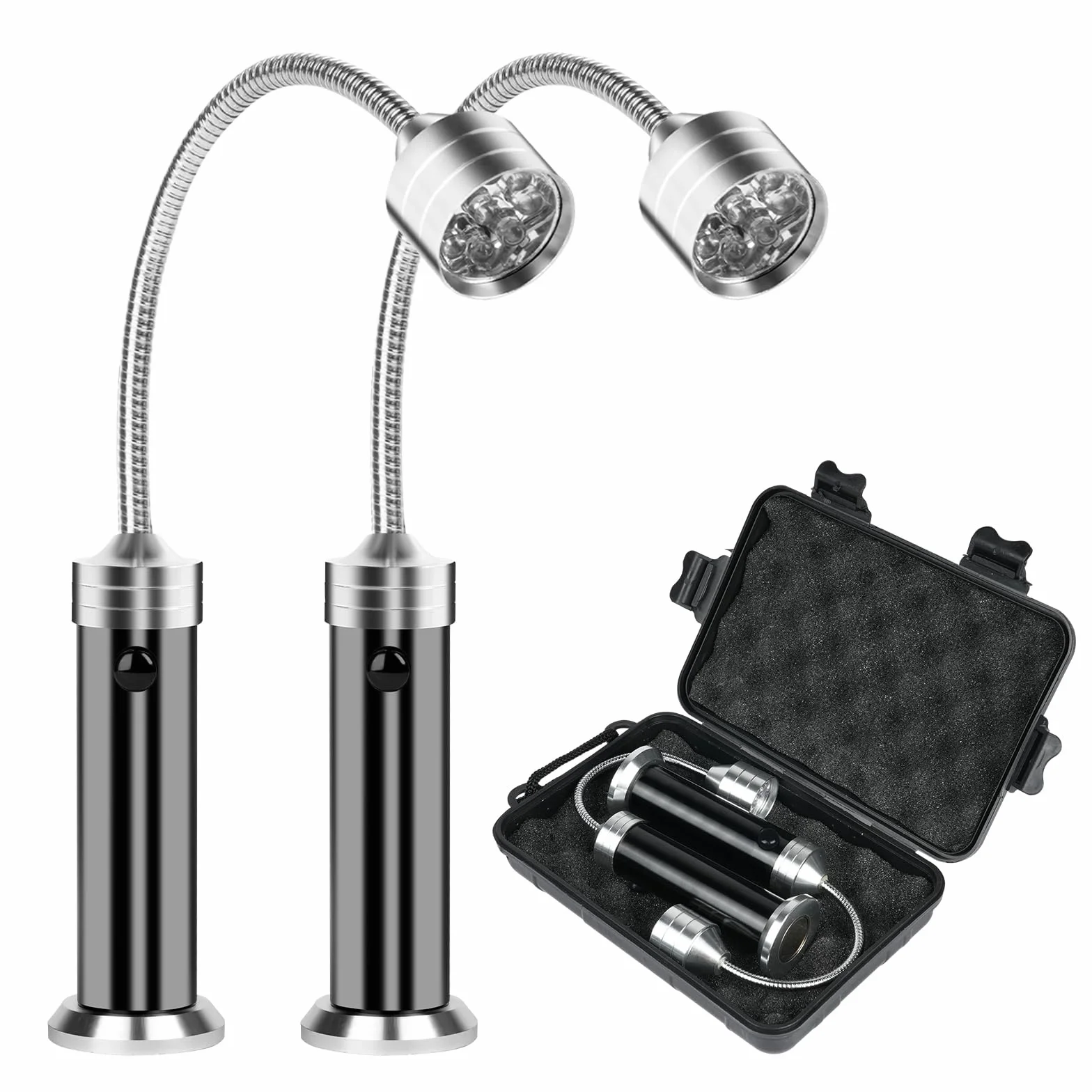 Lampe LED Barbecue Lot de 2, Base Magnétique Rotation 360° Flexible pour Cuisson Extérieur