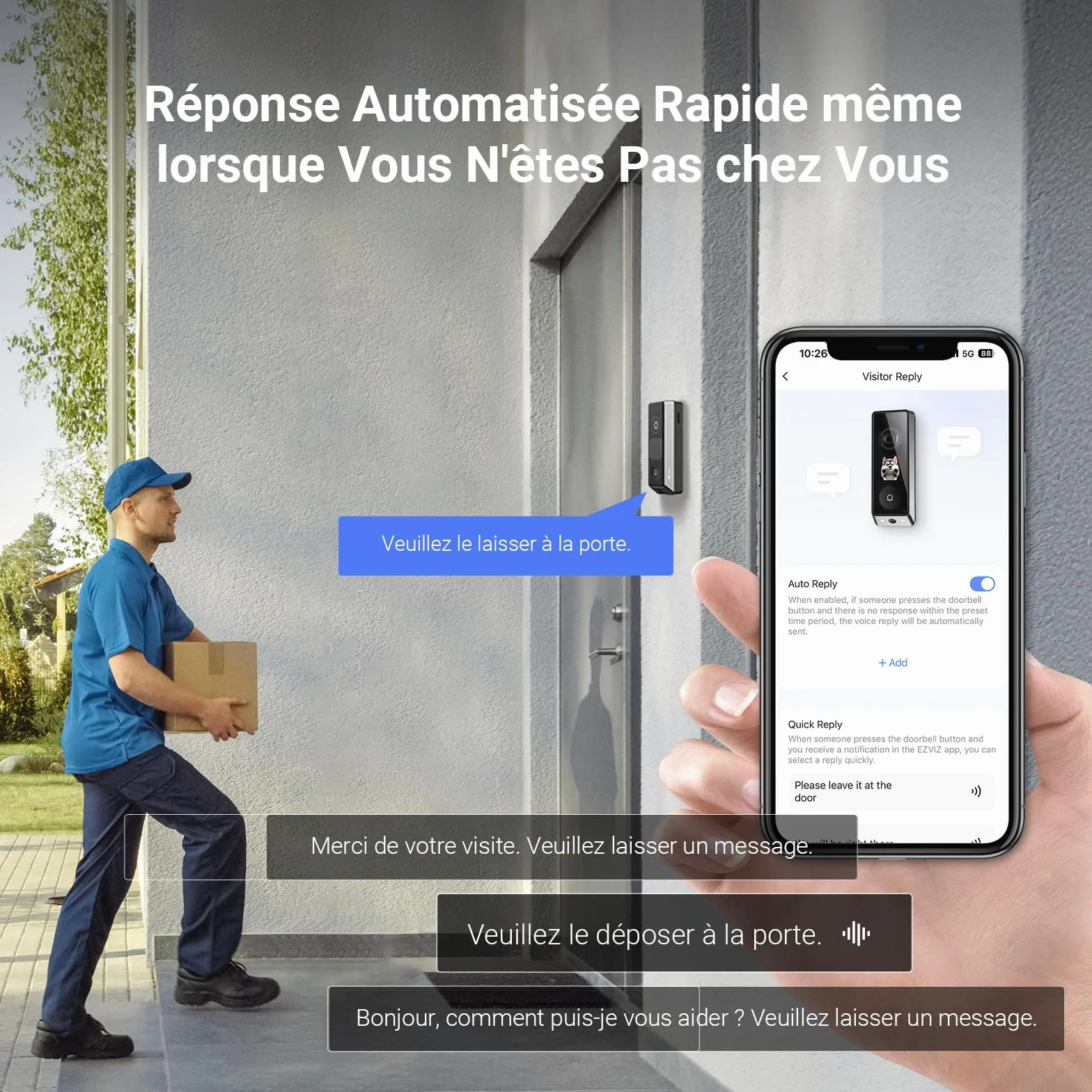 EZVIZ Sonnette sans Fil Extérieur Etanche avec Carillon, Sonnette sans fil avec Caméra Double 6MP et 2MP, Ecran interactif intégré, Détection de Personnes/Paquet, Vision Nocturne en Couleur, EP8 Ultra