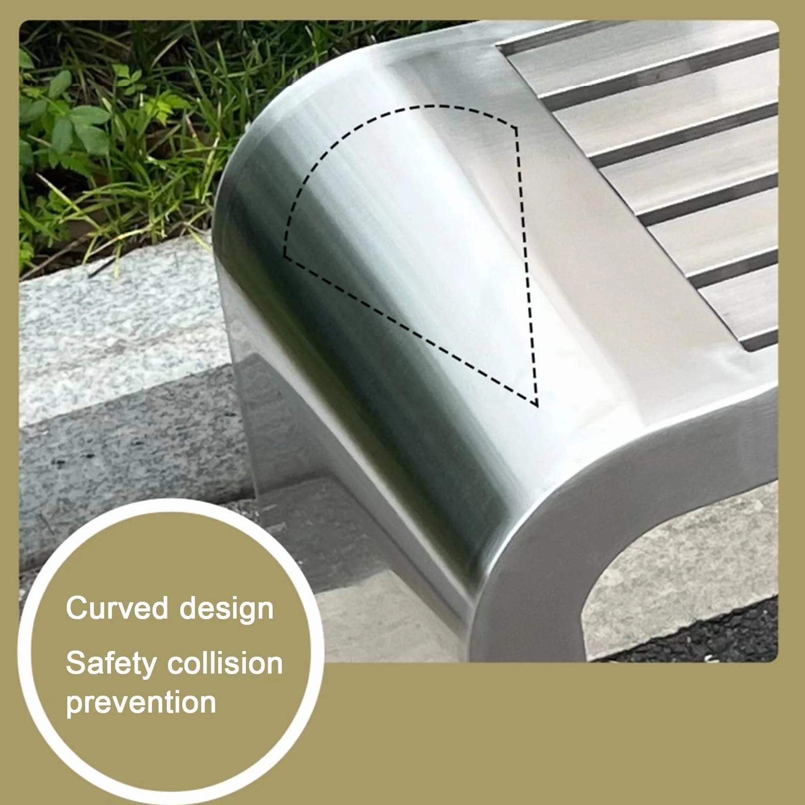 Banc de Jardin 2-3 Places, Banc d'extérieur en Acier Inoxydable avec dossiers, 150cm