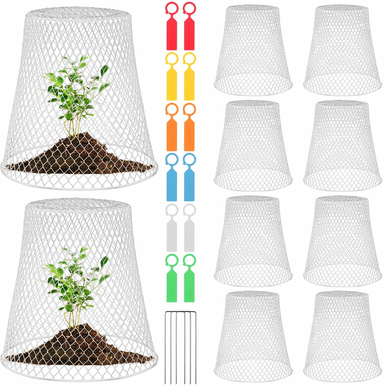 Cloche de Jardin en Métal 10PCS, Protection Plante, Blanc