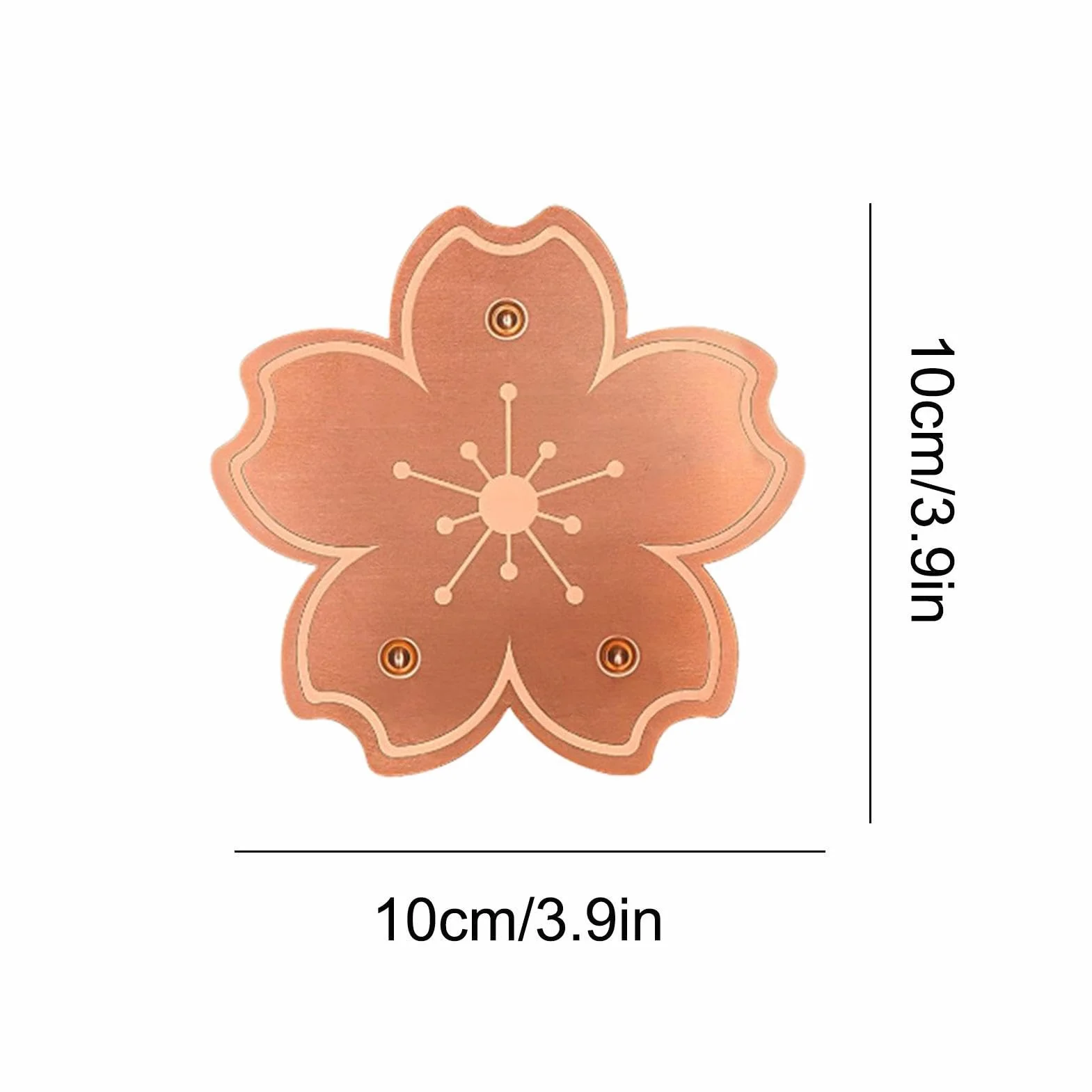 Disque Cuivre Bain Oiseaux Plaques Bronze Bassin Purificateur Eau Naturel Anti Algues Résistant Rouille Support Stable Trois Points