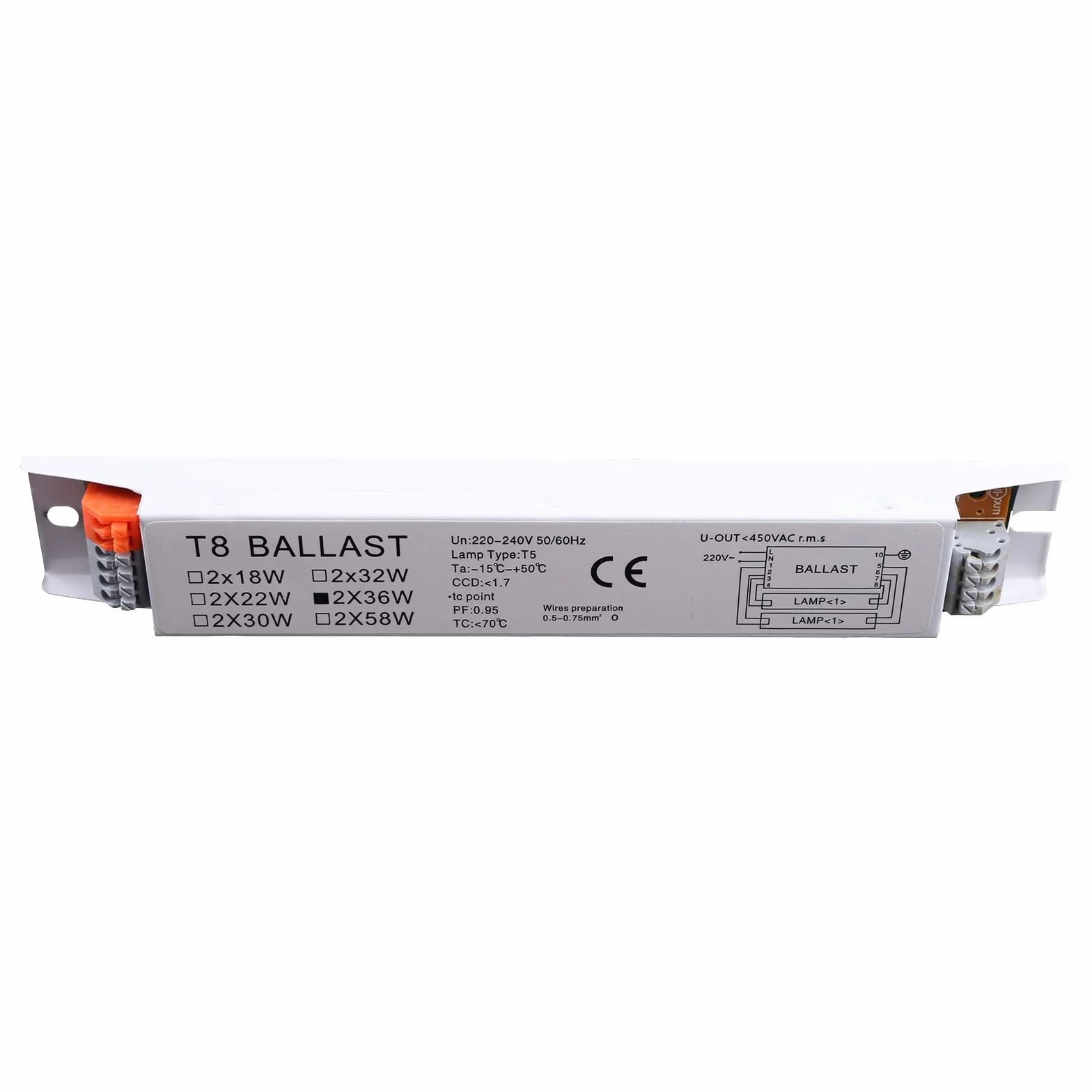 220-240V AC 2x36W Large Tension T8 Ballast Électronique Lampe Fluorescente Ballasts Ballasts Électroniques