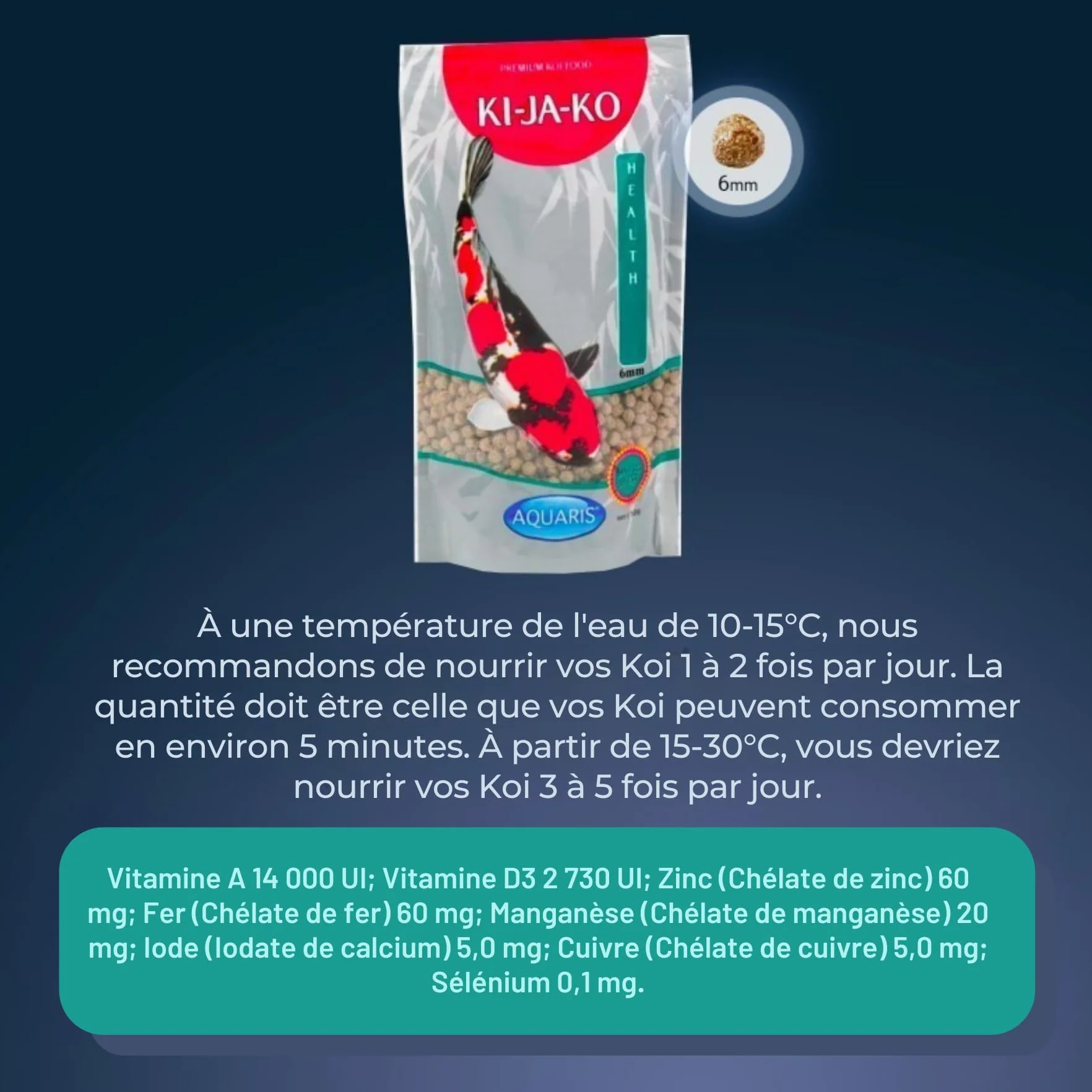 Nourriture pour carpes koï 10 kg 6 mm Actigen FORPLUS algues oméga-3