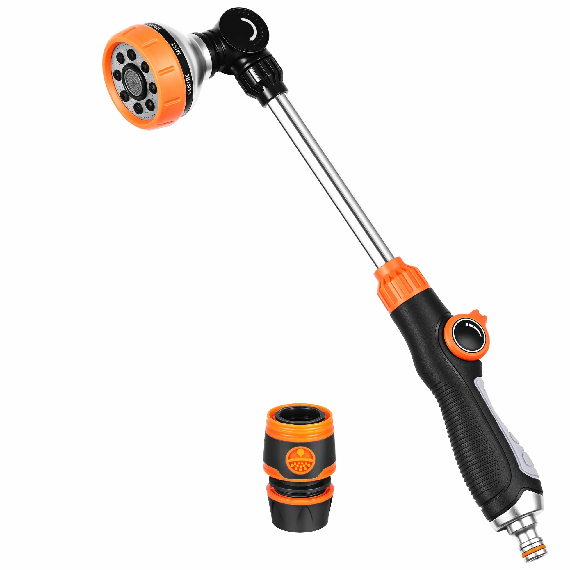 Pistolet Arrosage Jardin 47cm 8 Modes Ajustables Pommeau Pivotant 180° Anti-Fuite