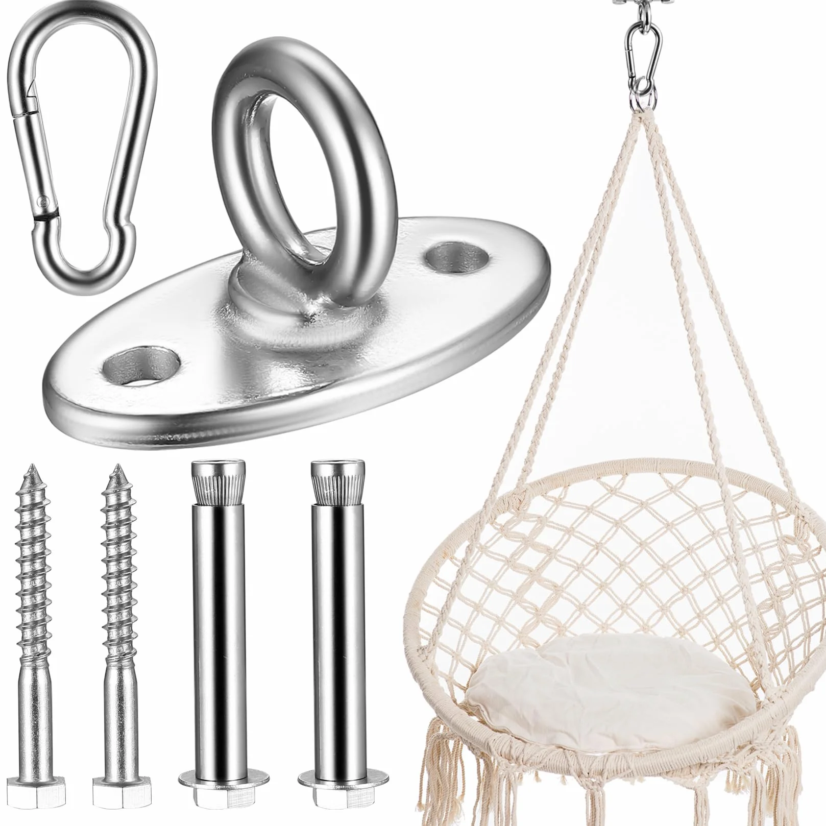 Crochet de plafond pour charges lourdes, plaque oculaire en acier inoxydable, support jusqu'à 500 kg