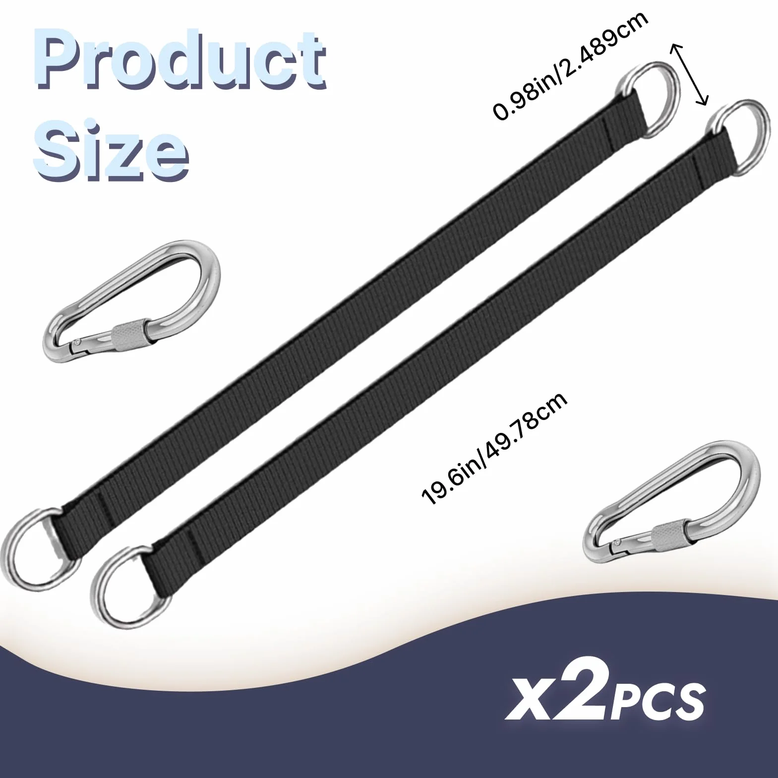 Sangle Hamac 50cm 2 Pièces Corde Balançoire Extérieur Support Fixation Robuste Chaise Suspendue Yoga Aérien