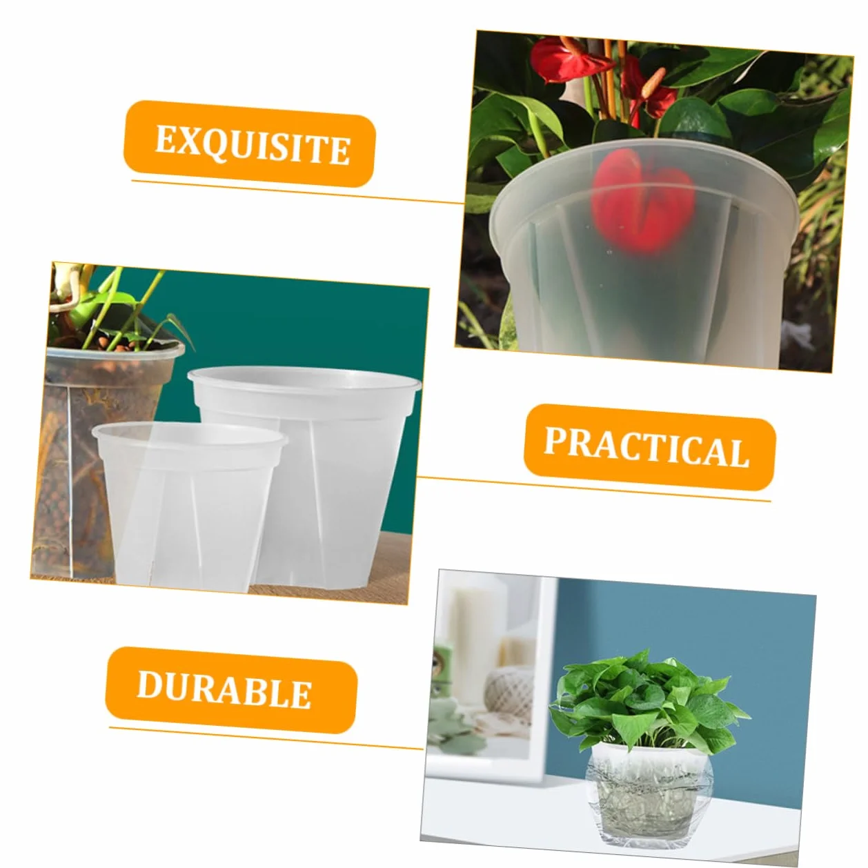 Pots À Orchidées Transparent avec Trous Lot 2pièces Yardenfun pour Plantes Intérieur Extérieur
