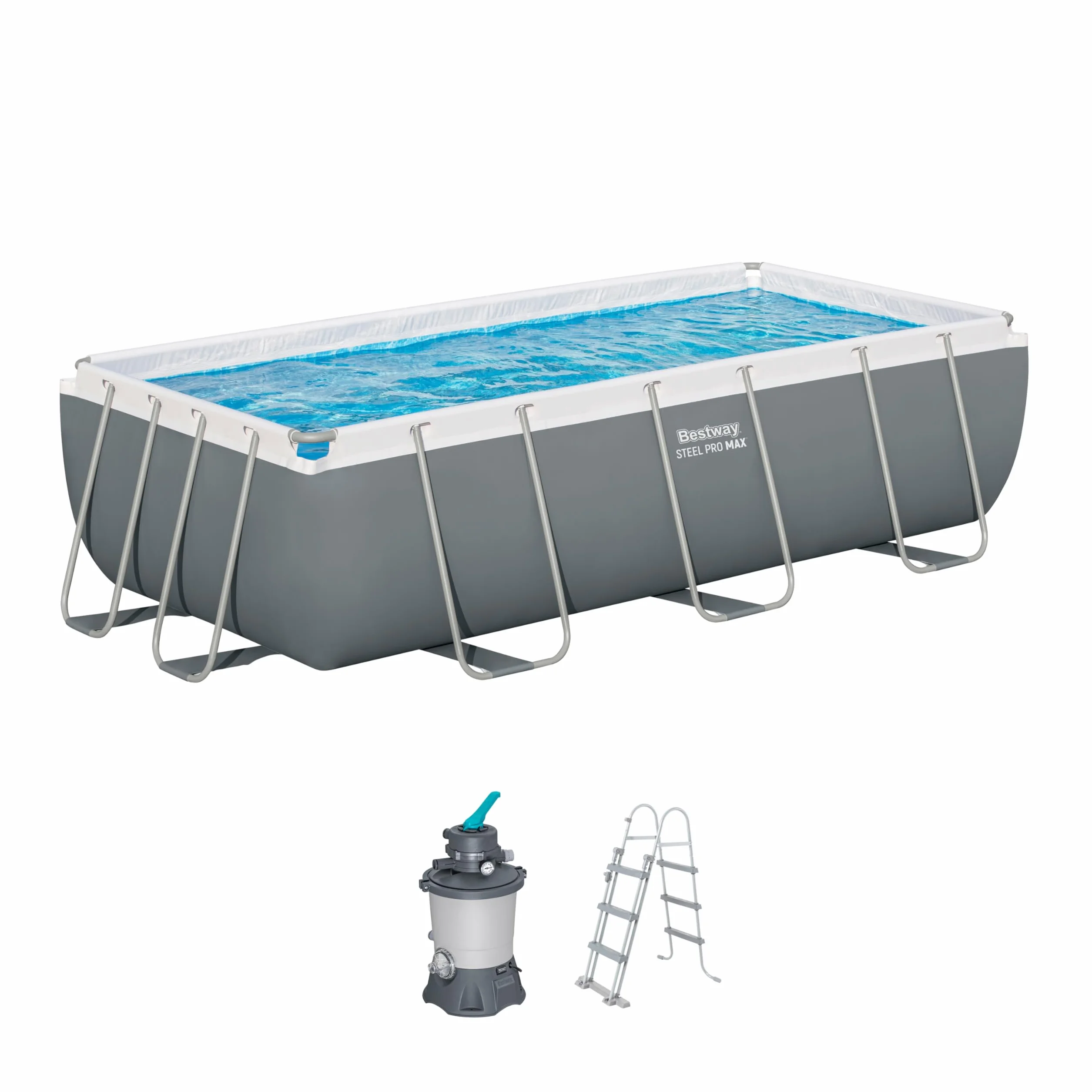 Bestway Steel Pro Max Kit Piscine Hors Sol 404 cm x 201 cm x 100 cm Gris