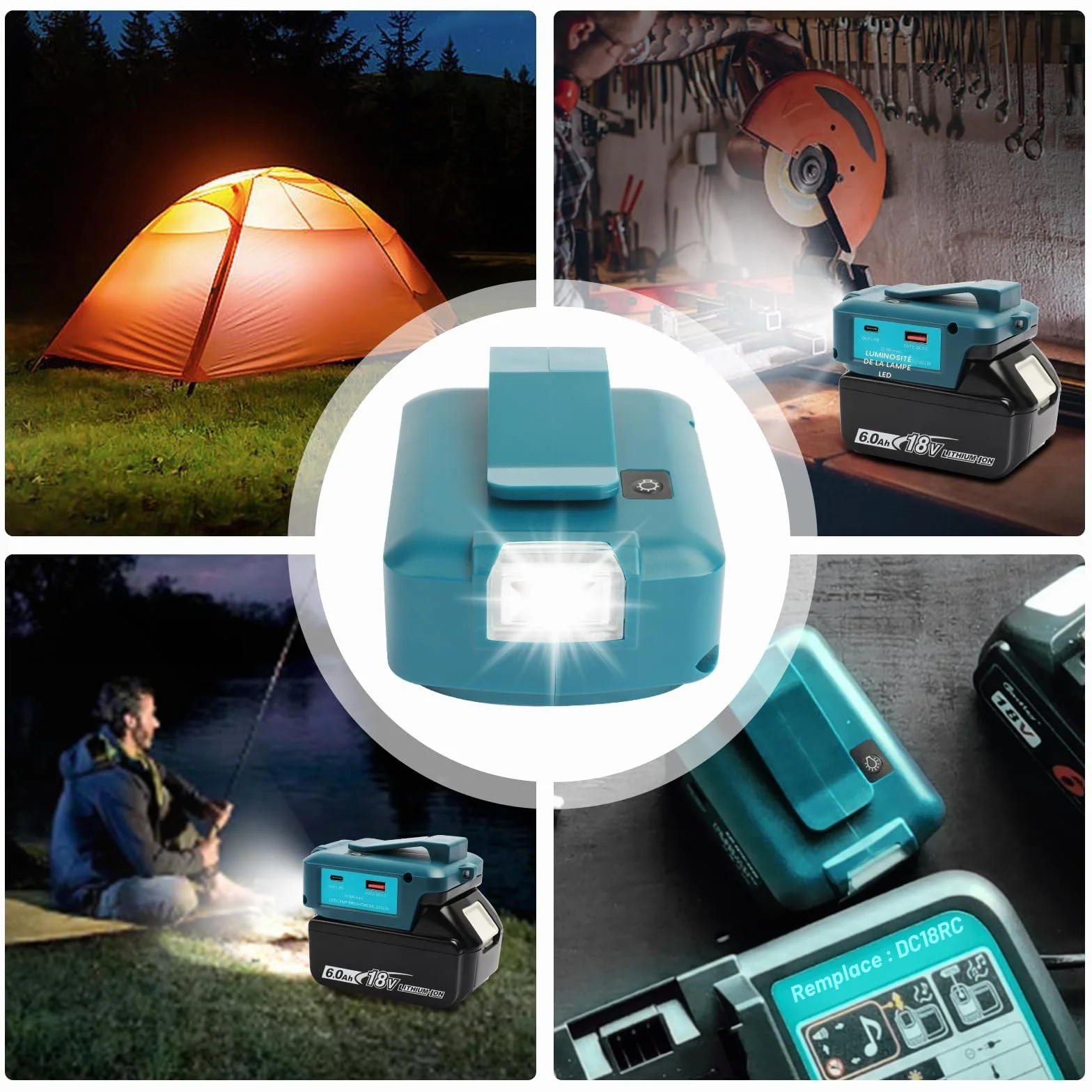 Makita Adp05 Convertisseur de lumière de travail pour batterie 14,4v 18v Adaptateur