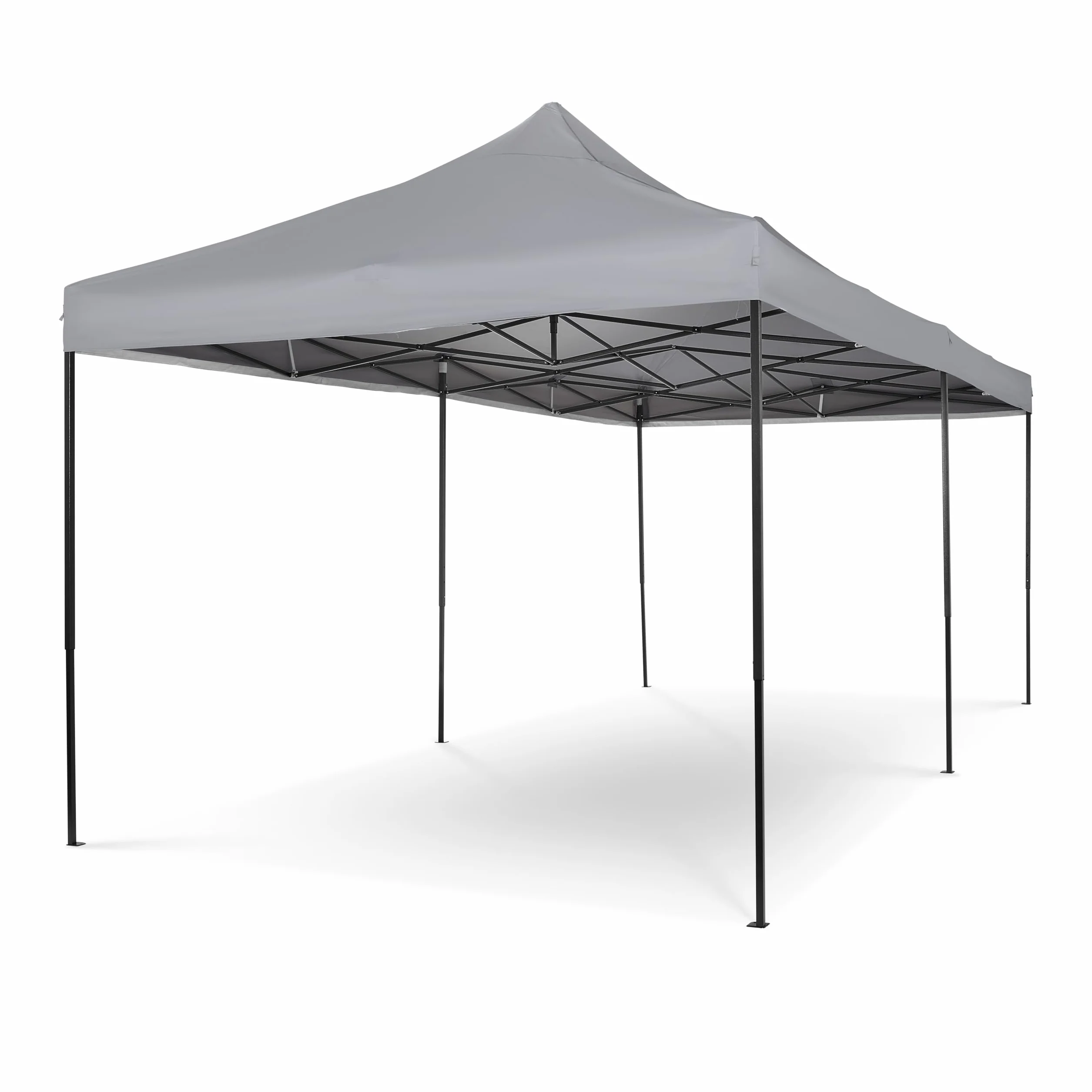 Tonnelle Pliante 3x6m avec Accessoires, Entièrement Étanche Gris Métallisé