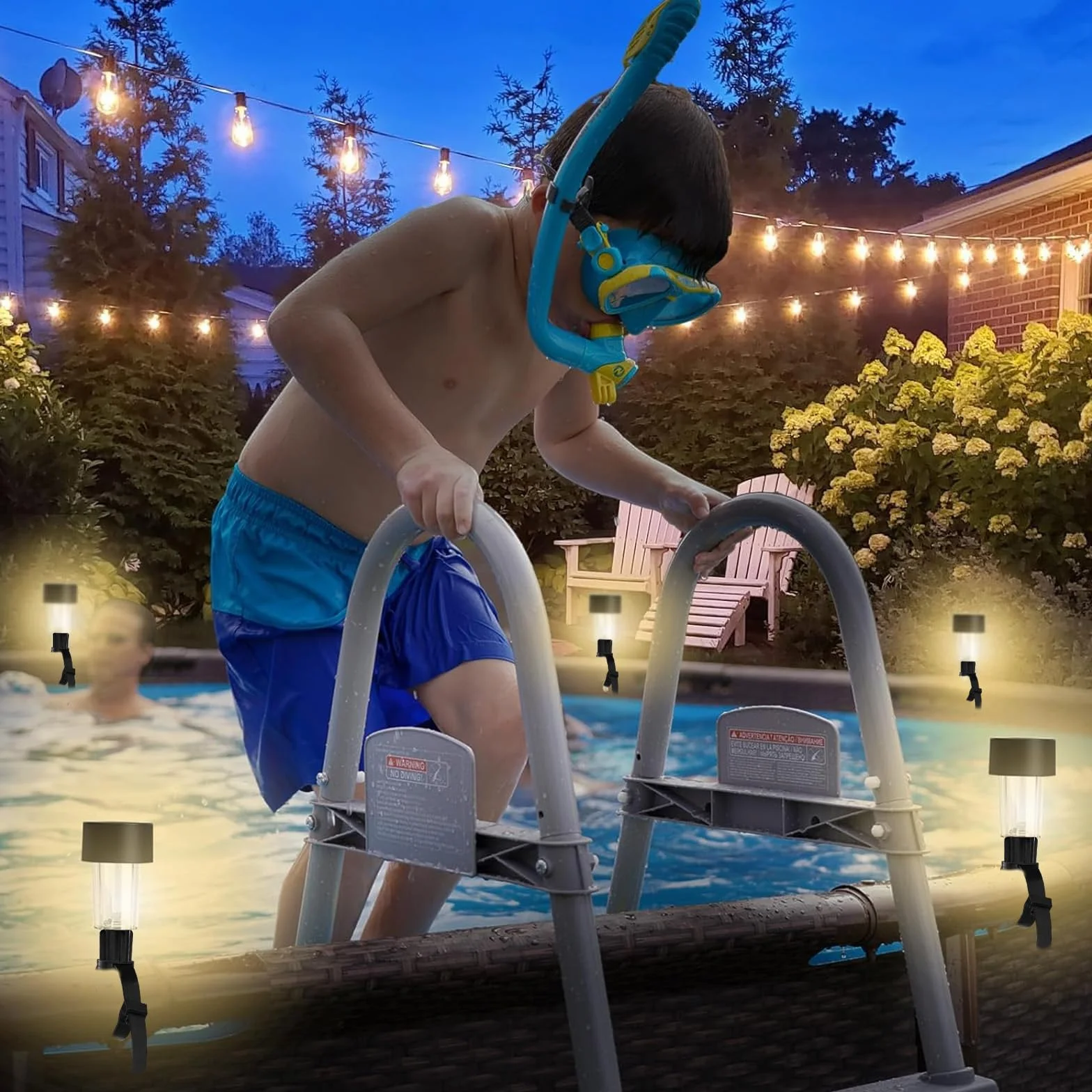 DAZZTIME Lot de 6 éclairages solaires pour piscine IP44 Étanche