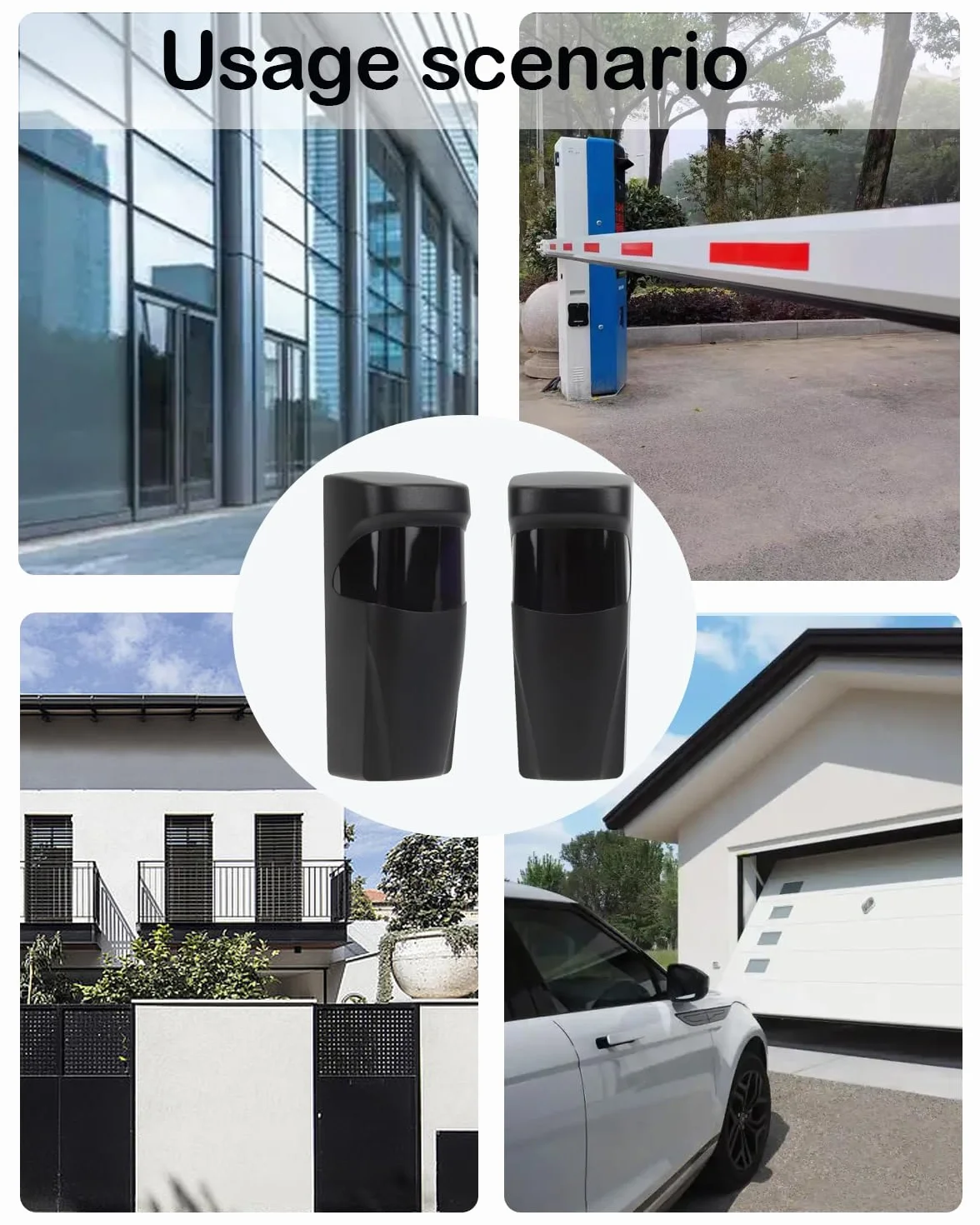 Cellule Portail，Photocellules Universelles Réglables à 180° Cellule Photoélectrique pour Porte Automatique Garage AC/DC 12-24V Étanche Infrarouge Modulé Protection Électromagnétique Portes Alarme