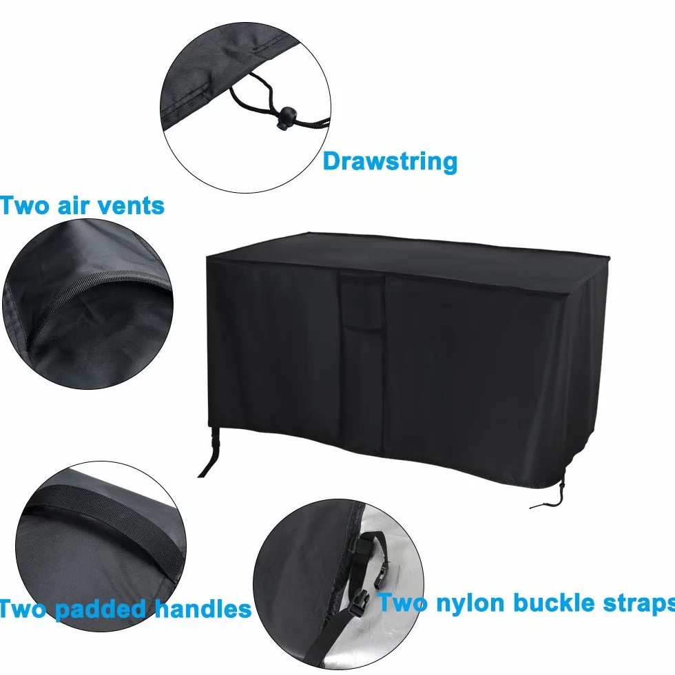 Boîte de rangement de jardin imperméable 132 x 44 x 57 cm Noir
