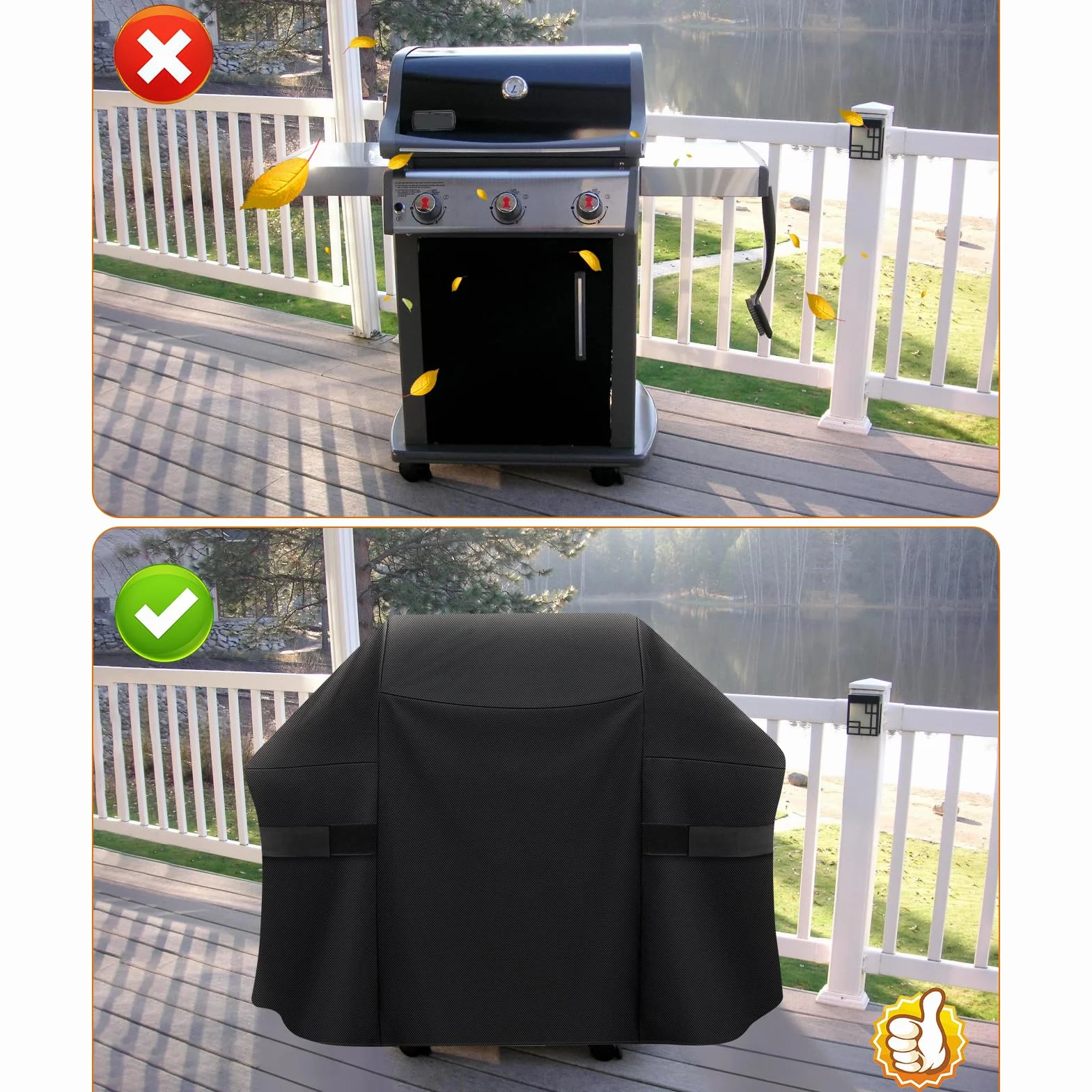 Weber Spirit série 300 Housse Barbecue Exterieur 132cm Imperméable Protection Étanche E310 E315 E330
