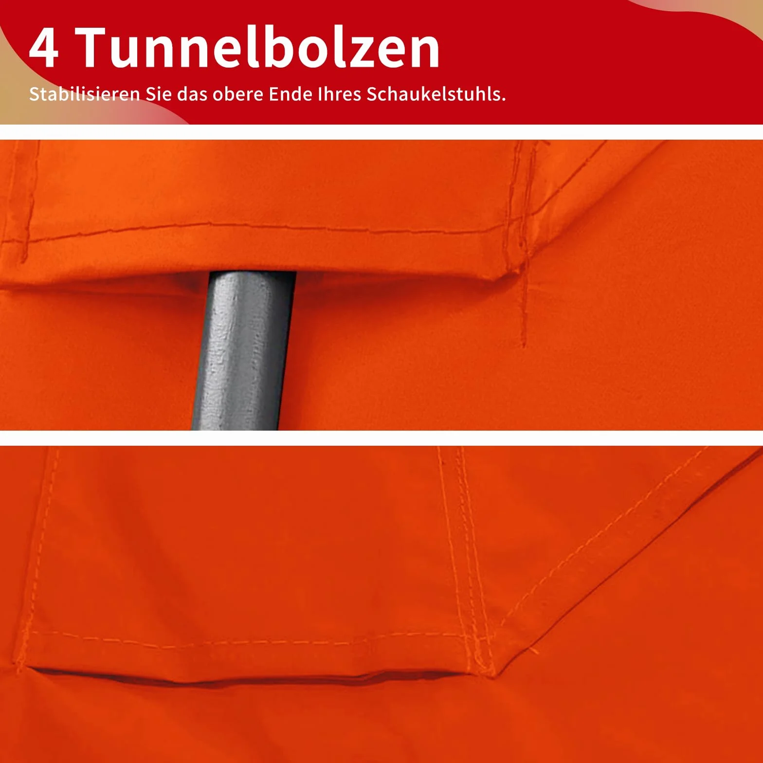 Toit de Rechange pour Balancelle Jardin 210x145cm Imperméable Polyester Orange