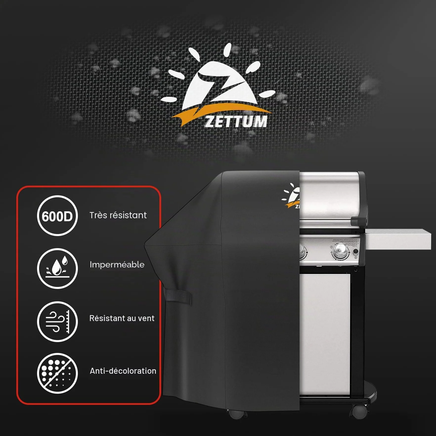 Zettum Housse de barbecue 132 cm pour Weber Spirit série 300 - Bâche imperméable E310 E315 E330 Spirit II E310