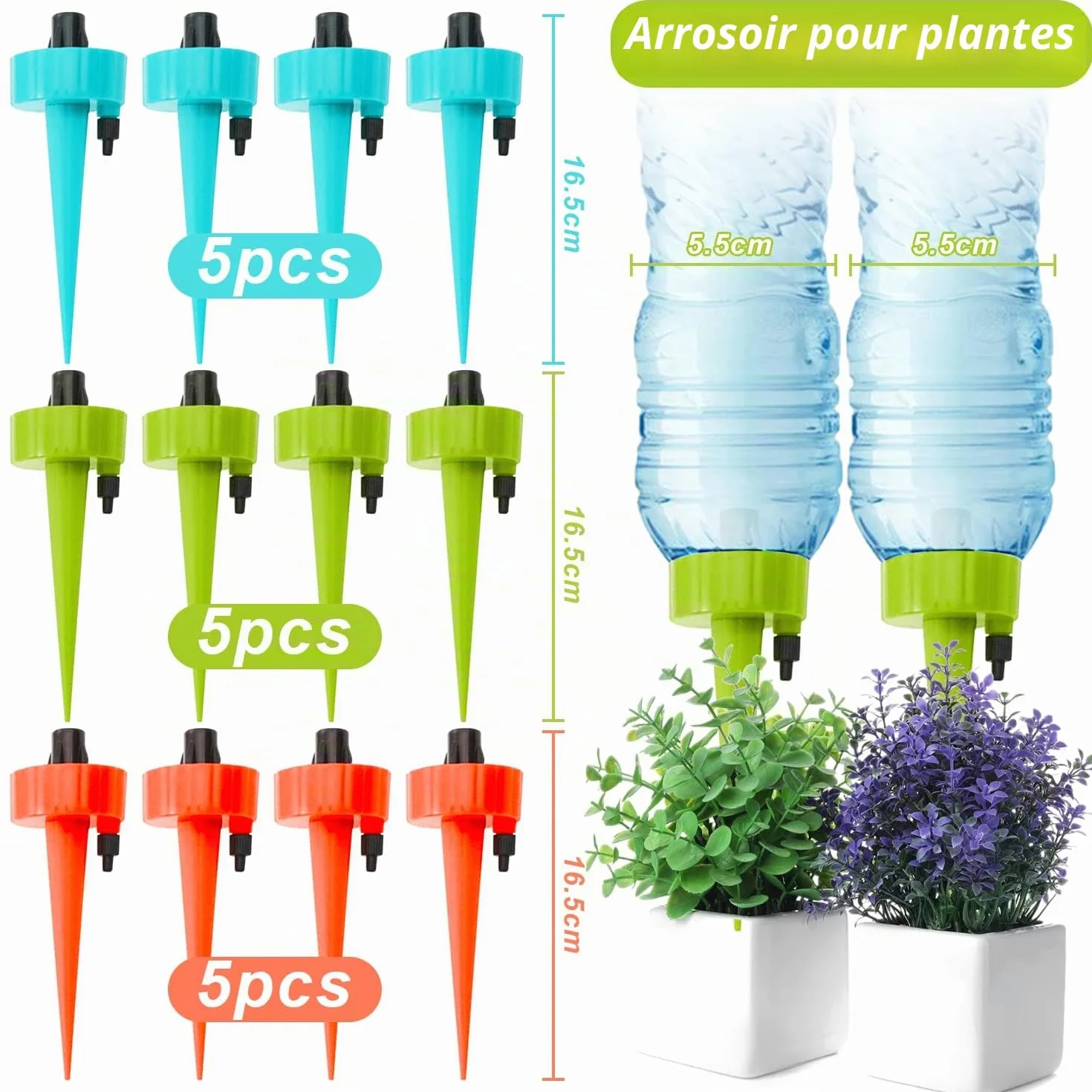 Kit Irrigation Goutte à Goutte Automatique Arrosage Plantes avec Vannes de Régulation