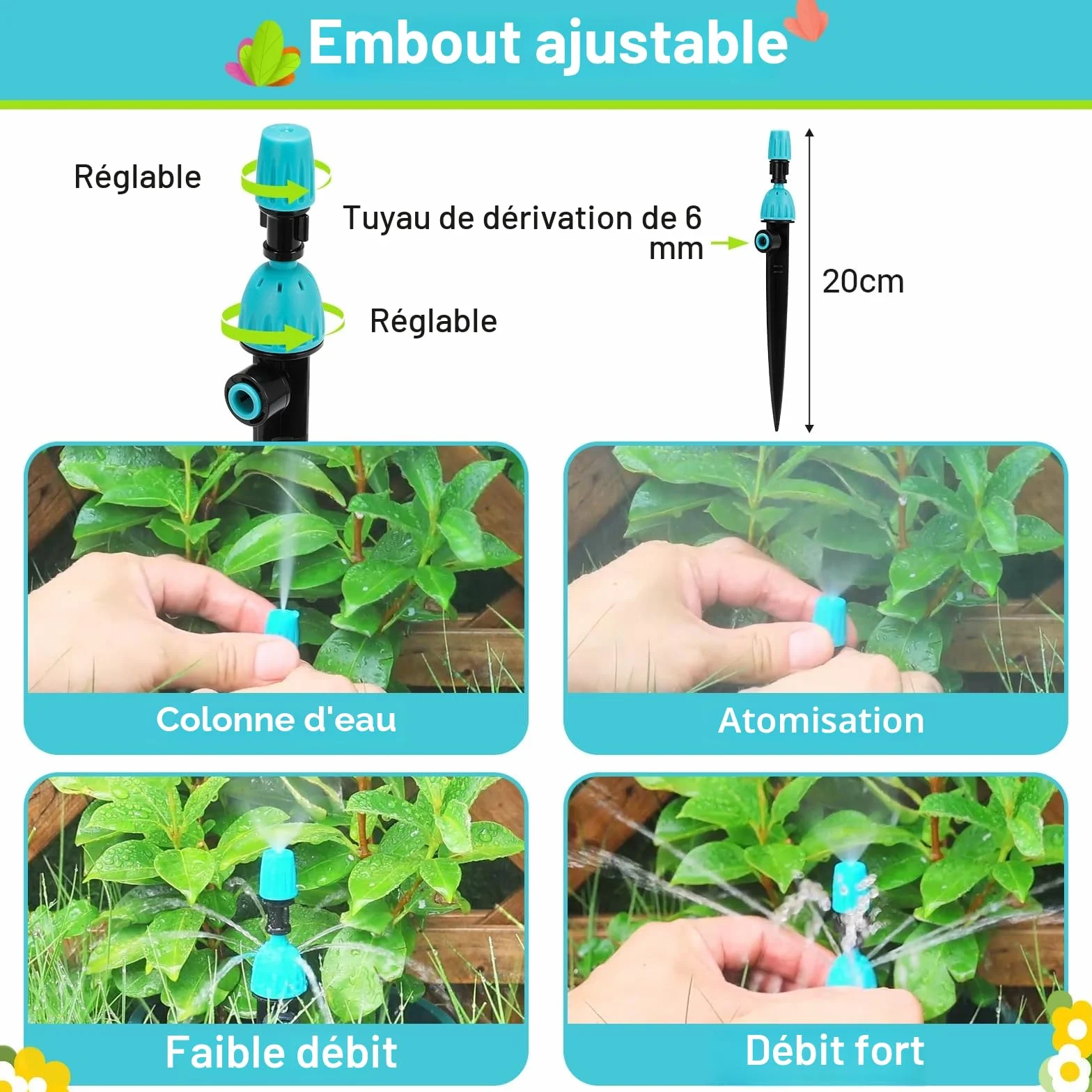 Kit d'irrigation goutte à goutte 30M Tuyau Jardin Arrosage Automatique
