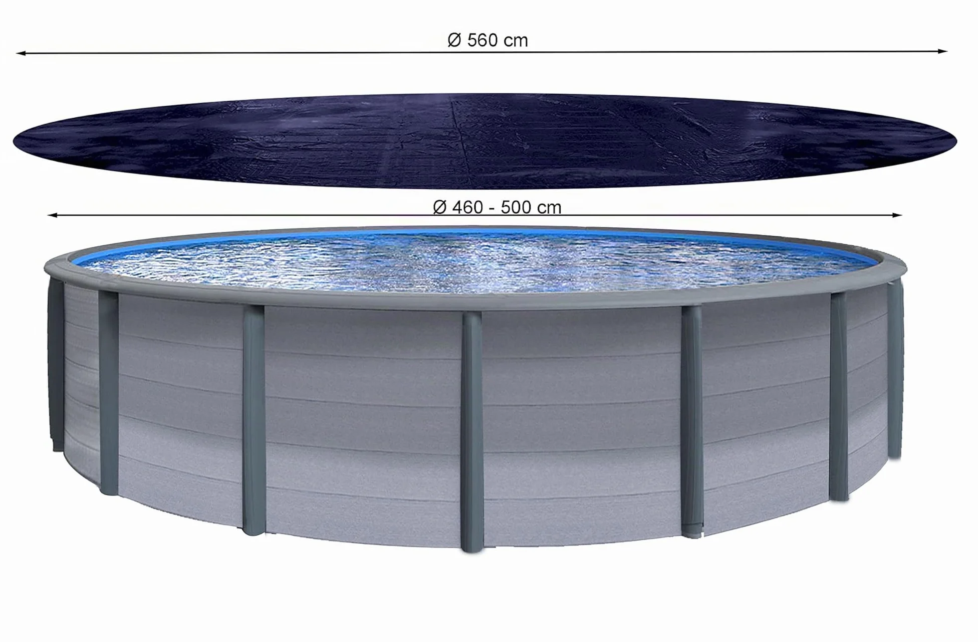QUICK STAR Couverture de Piscine d'hiver Ronde 200g/m² 560 cm Noir