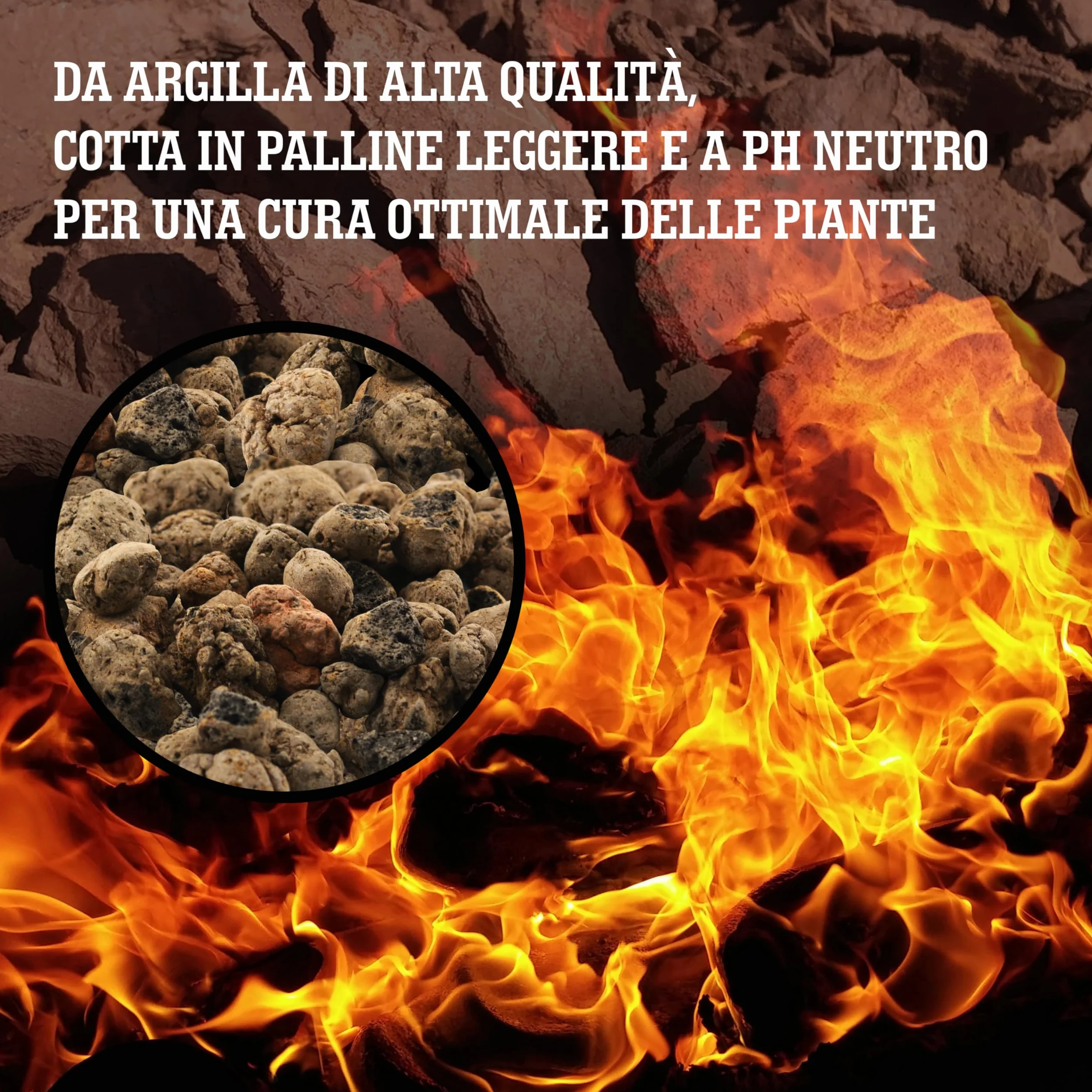 Billes d'argile LERAVA 1L - Substrat naturel léger pour plantes d'intérieur - Drainage optimal et décoration végétale - Made in Italy