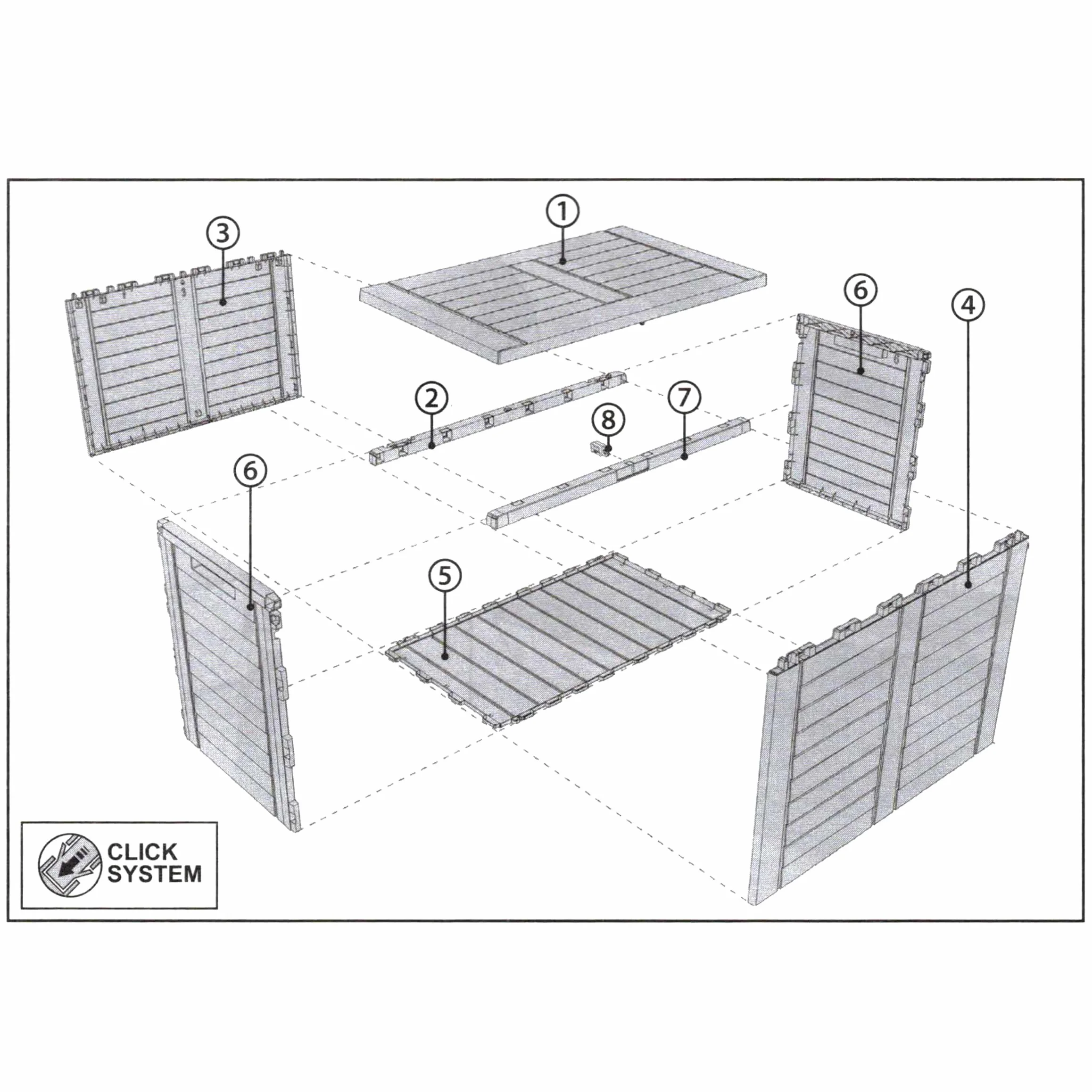 Spetebo Boîte de rangement en plastique anthracite aspect bois 75 x 53 cm 160 l