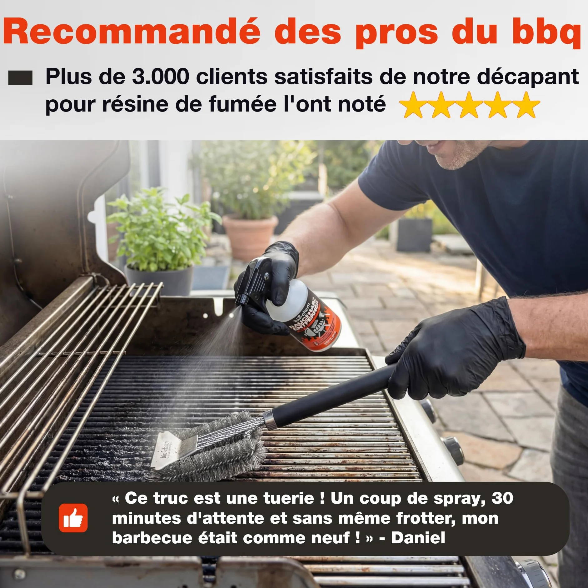Bio-Chem Décapant résine de fumée 0,5L Nettoyant dégraissant 2 en 1 Vaporisateur pour Grill et Barbecue