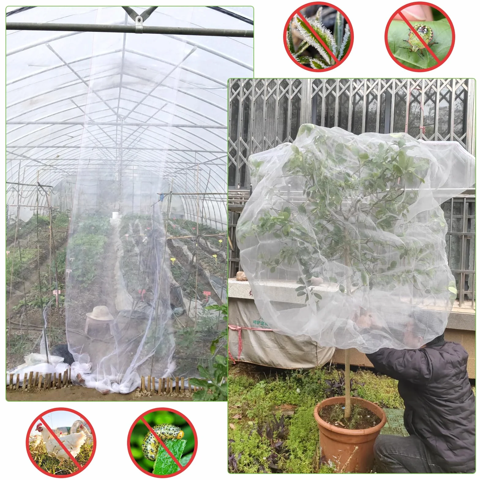 Filet Anti Insecte 3m x 10m Mailles Fines Moustiquaire en Rouleau pour Jardin Balcon Potager Blanc
